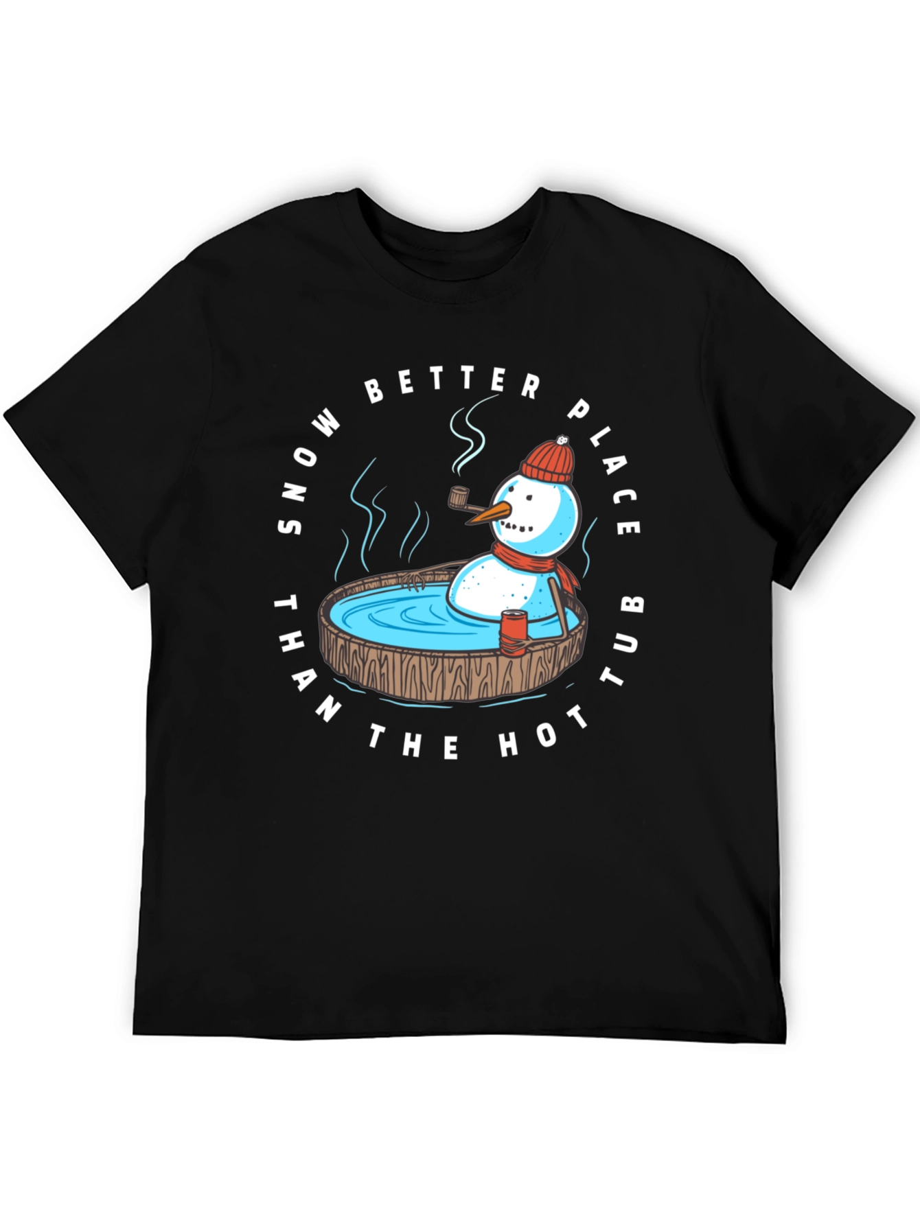 Snowman Hot Tub T-Shirt: Winter Relaxation Apparel