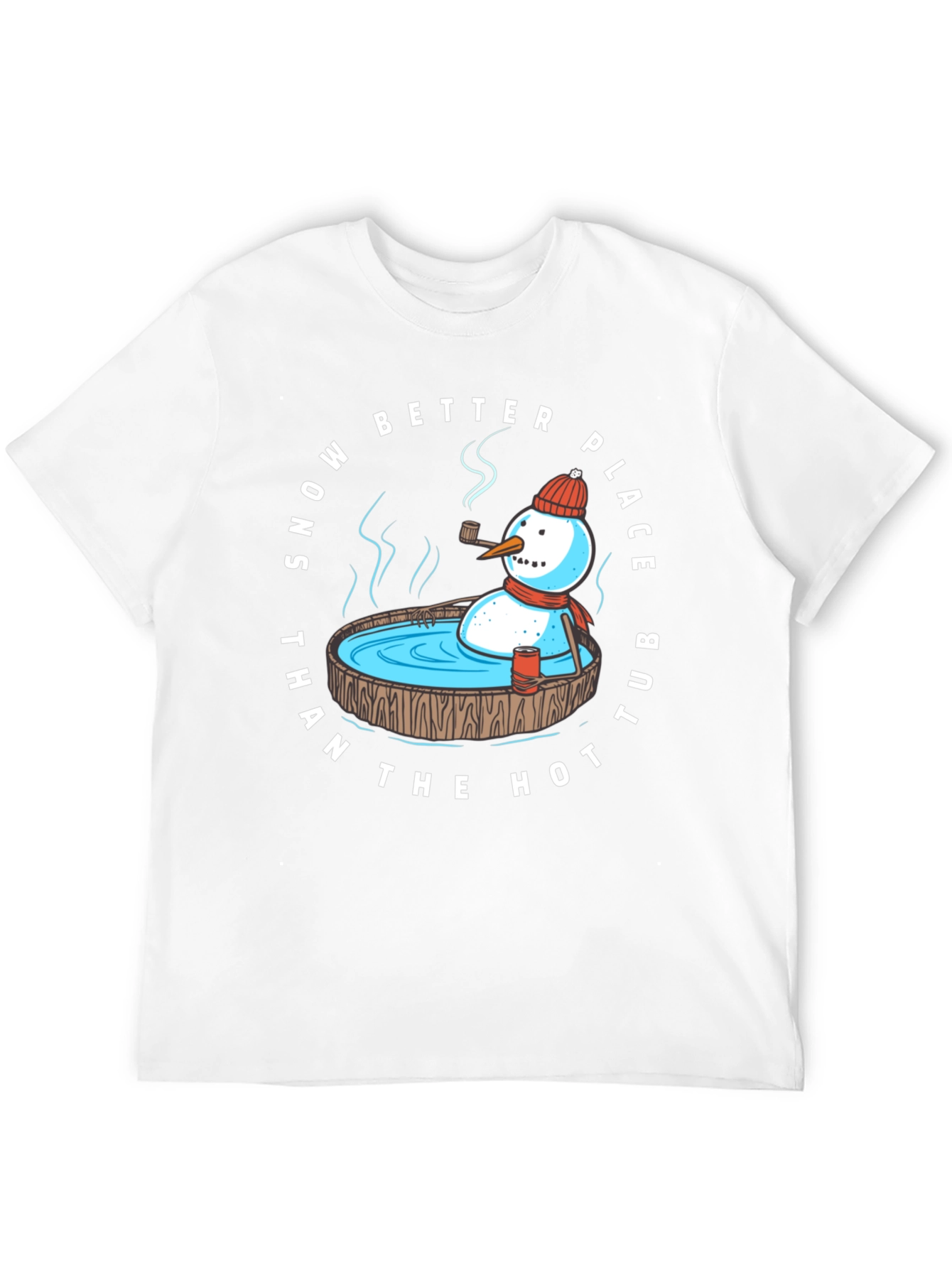 Snowman Hot Tub T-Shirt: Winter Relaxation Apparel