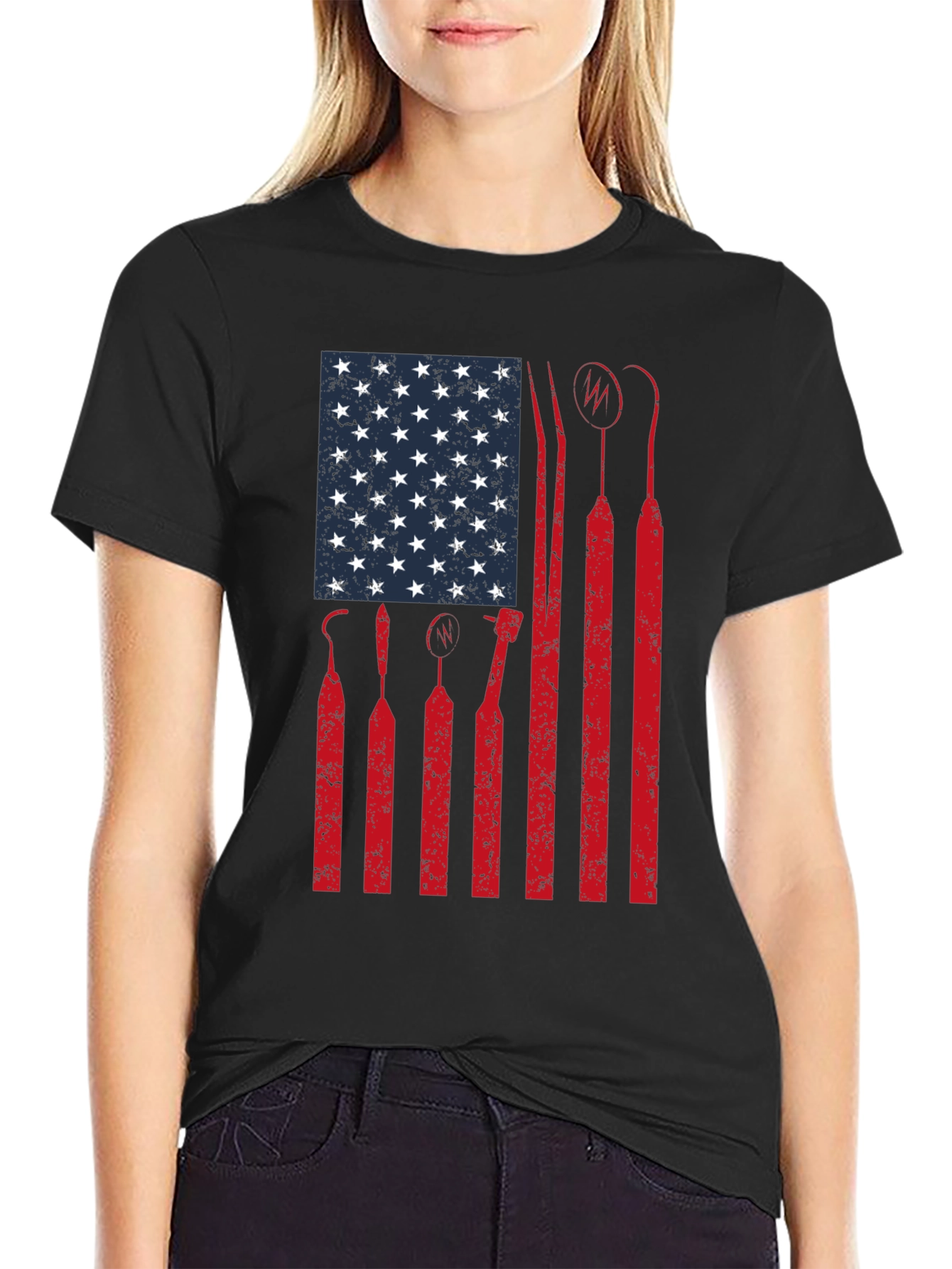 Dentist American Flag Graphic T-Shirt