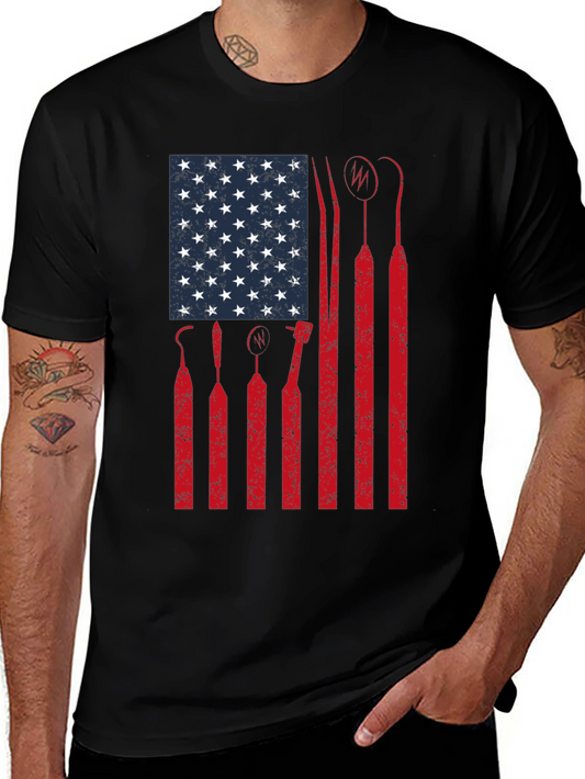 Dentist American Flag Graphic T-Shirt