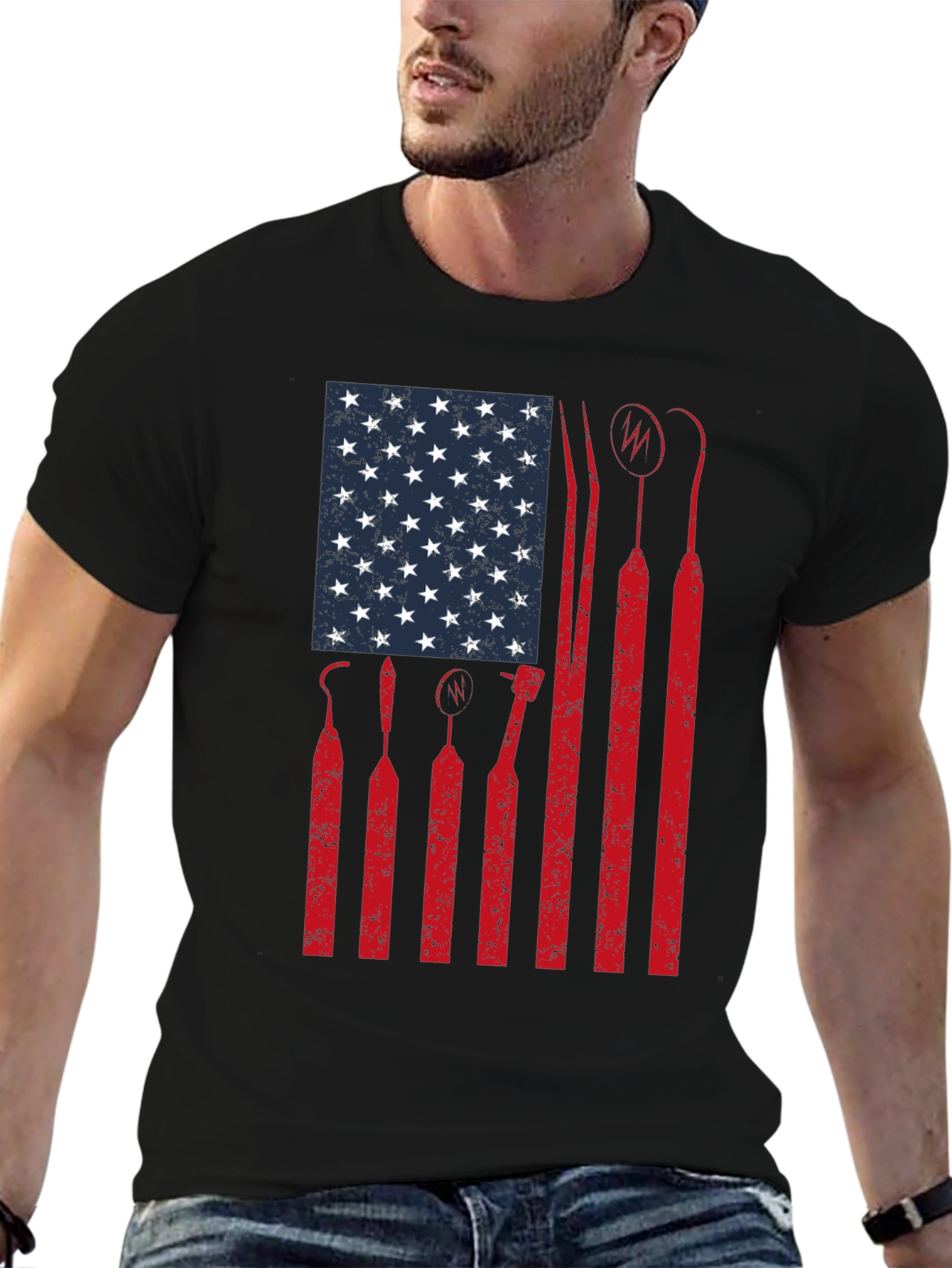Dentist American Flag Graphic T-Shirt