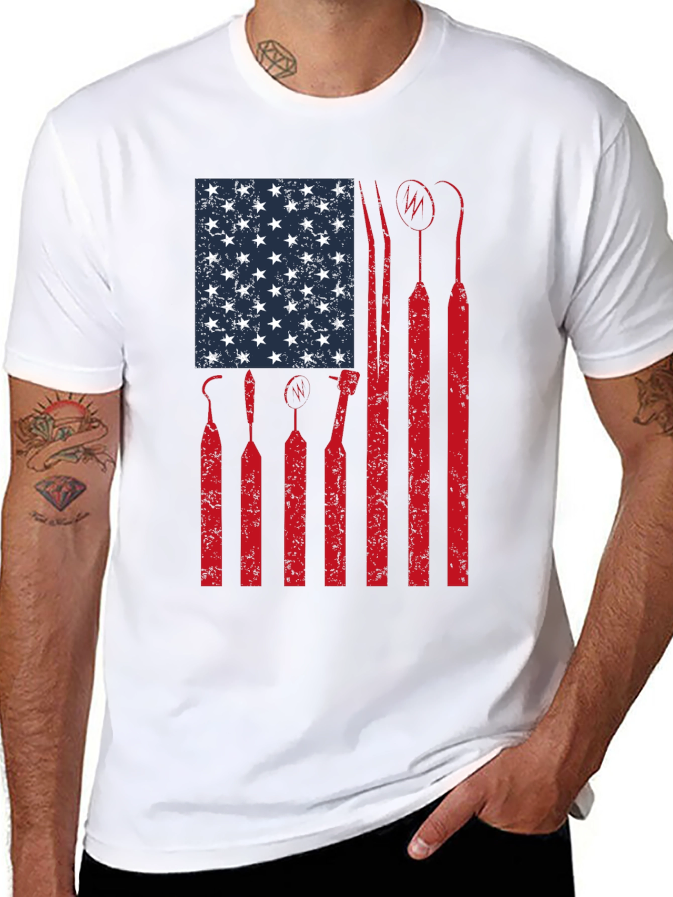 Dentist American Flag Graphic T-Shirt