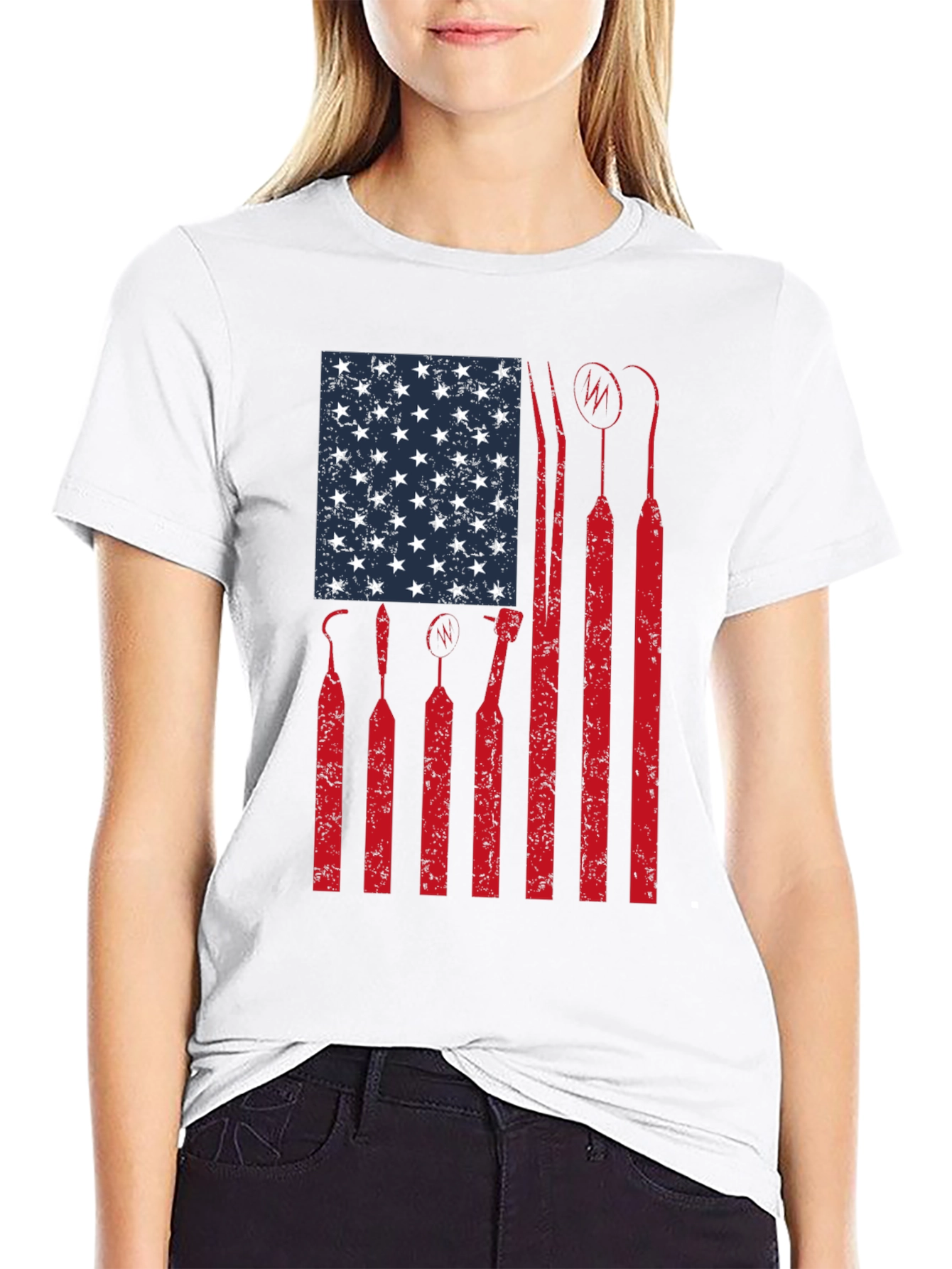 Dentist American Flag Graphic T-Shirt