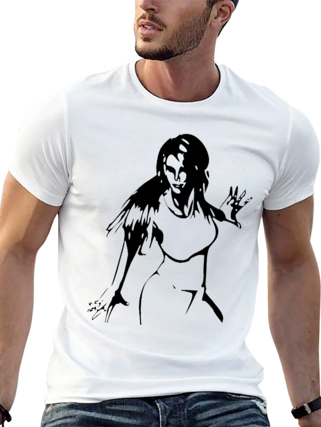 Silhouette Graphic Tee - Sleek Black T-Shirt