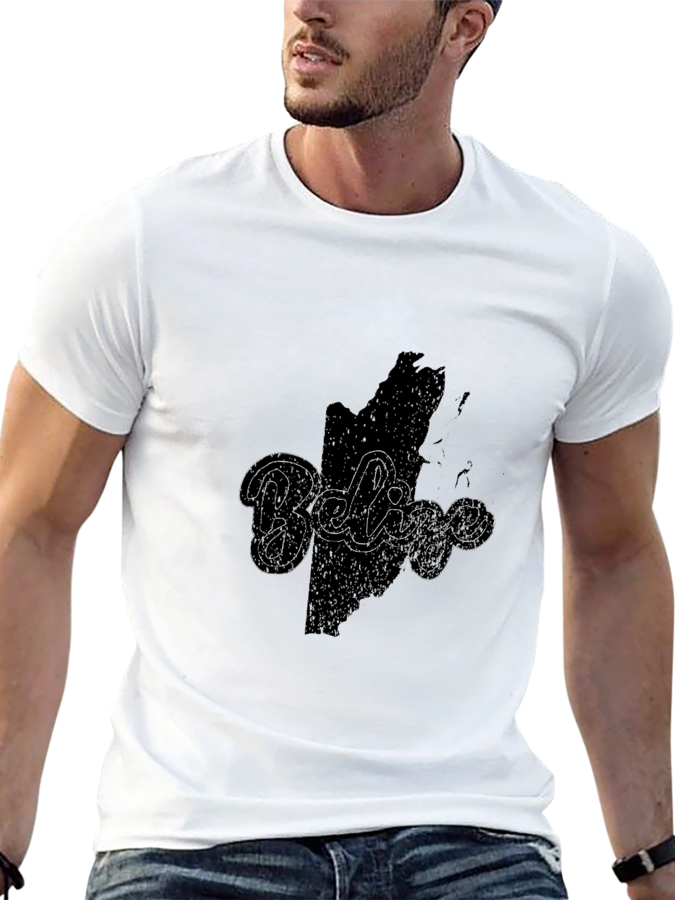 Belize Map Graphic Tee - Black Casual Shirt