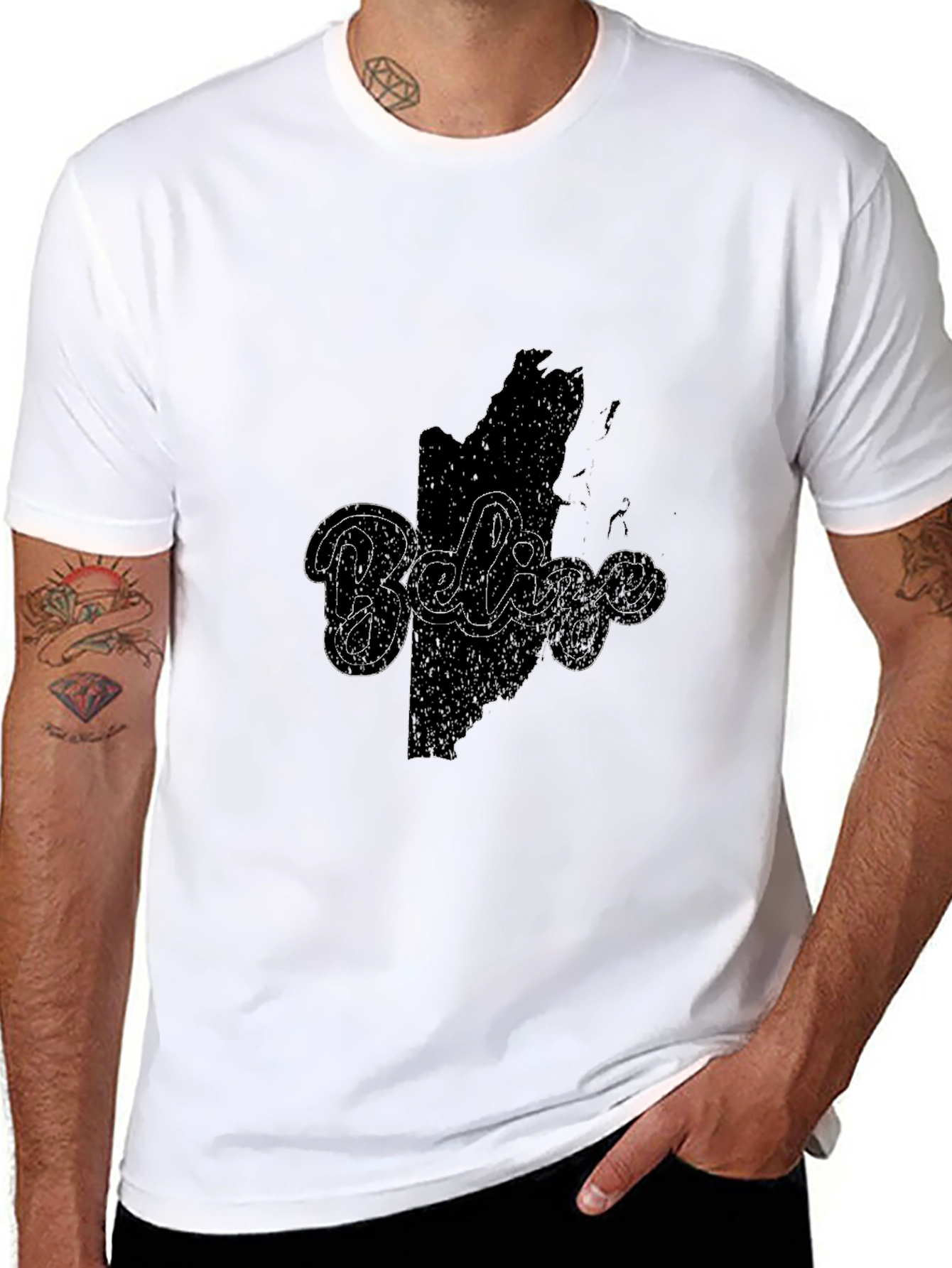 Belize Map Graphic Tee - Black Casual Shirt