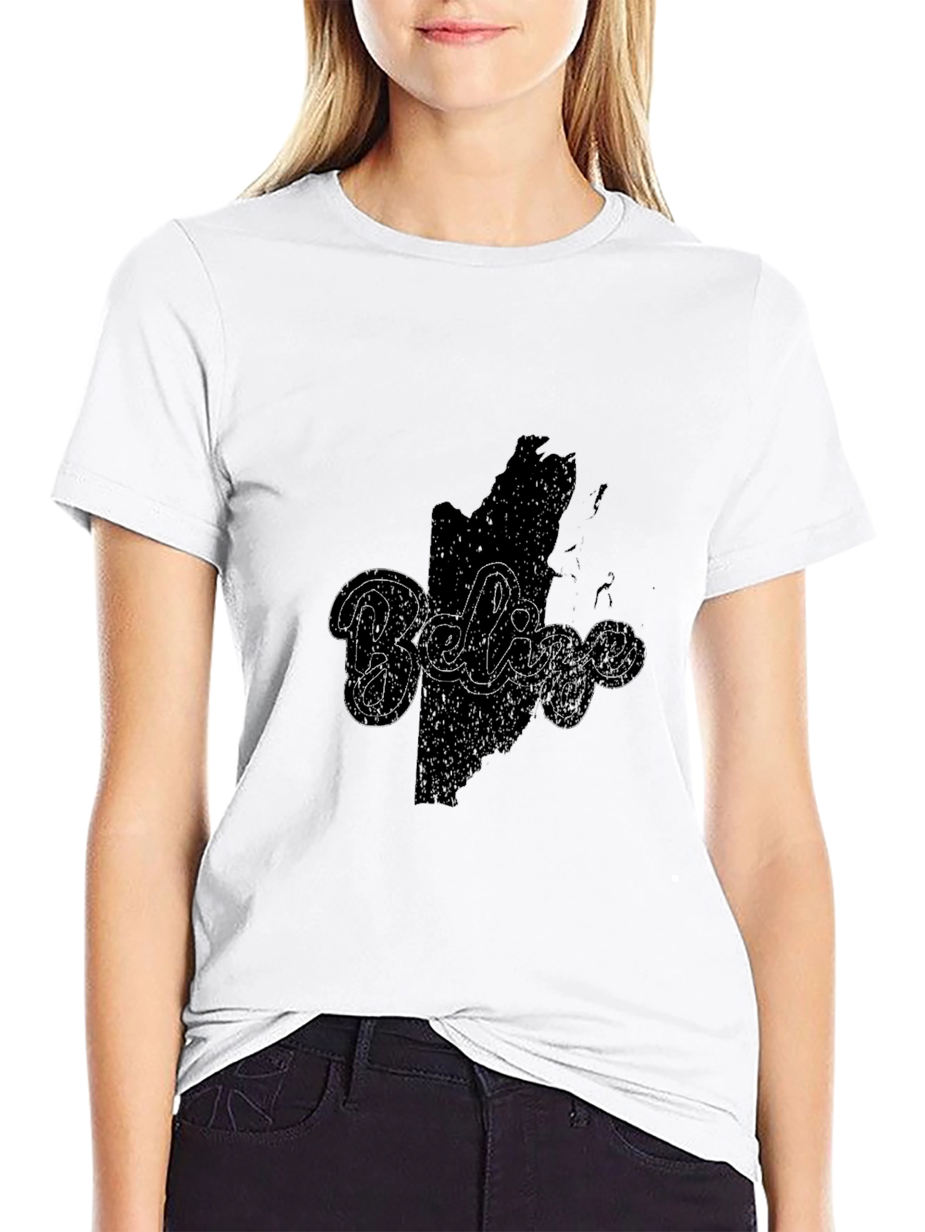Belize Map Graphic Tee - Black Casual Shirt