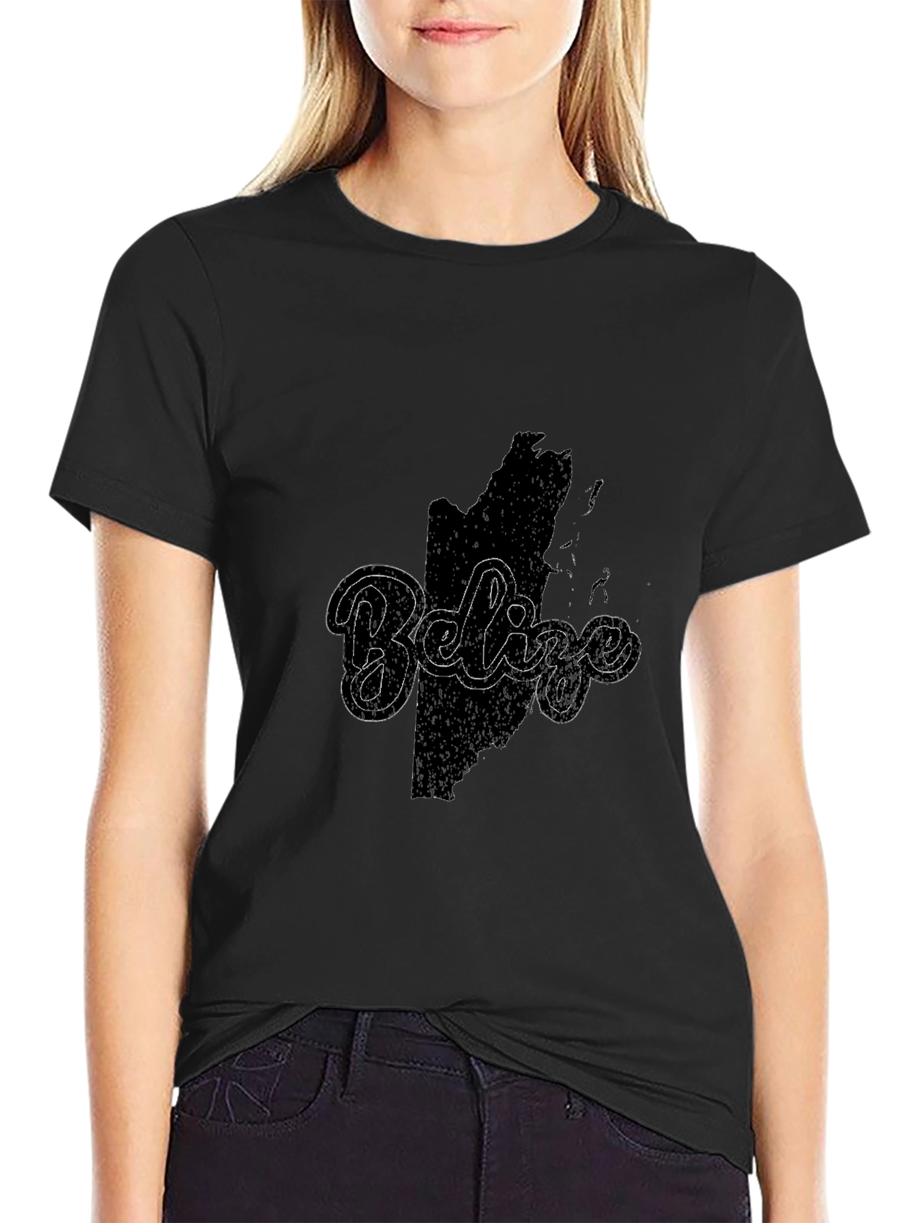 Belize Map Graphic Tee - Black Casual Shirt
