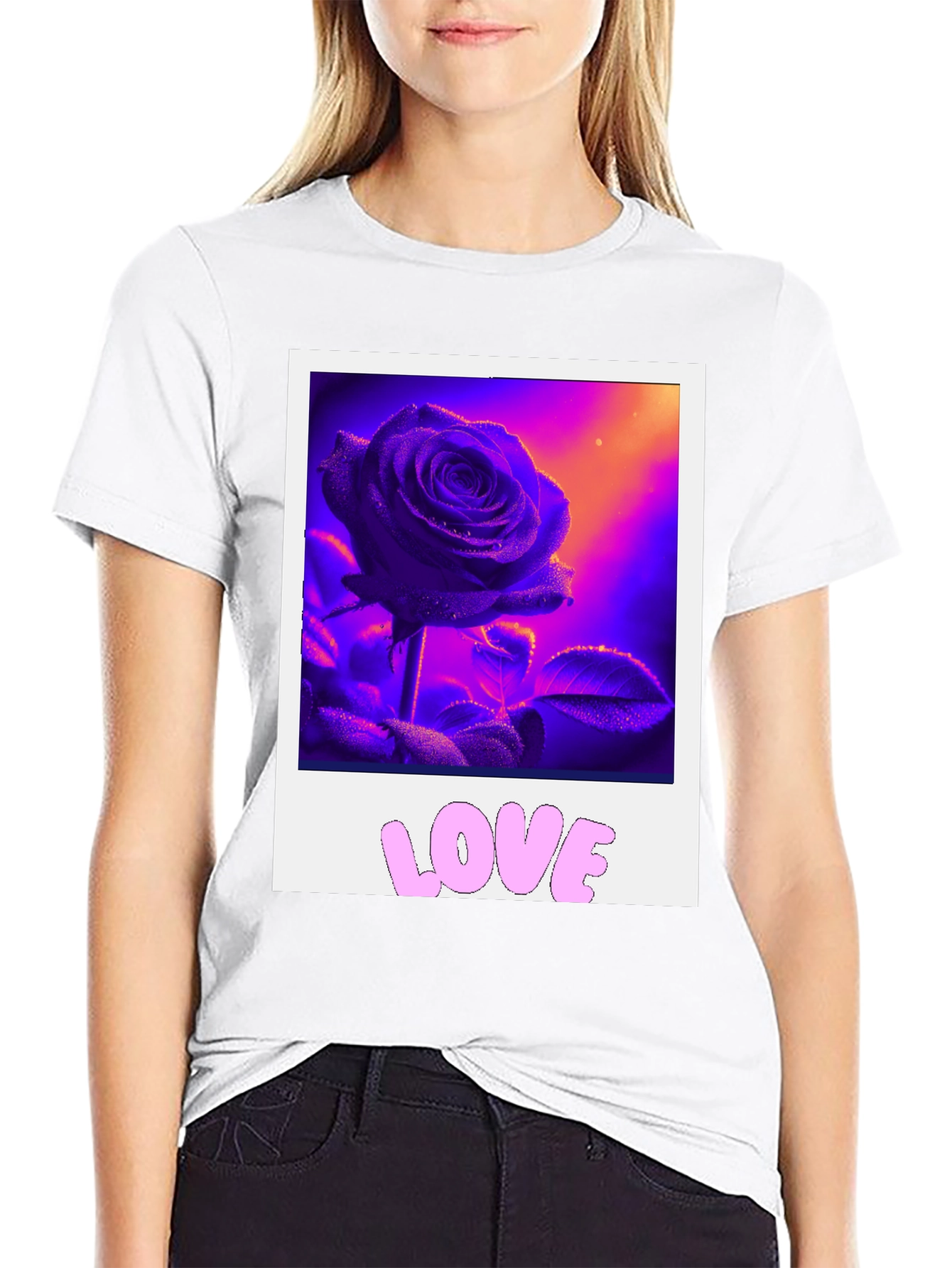 Rose Love Graphic Tee - Trendy Style