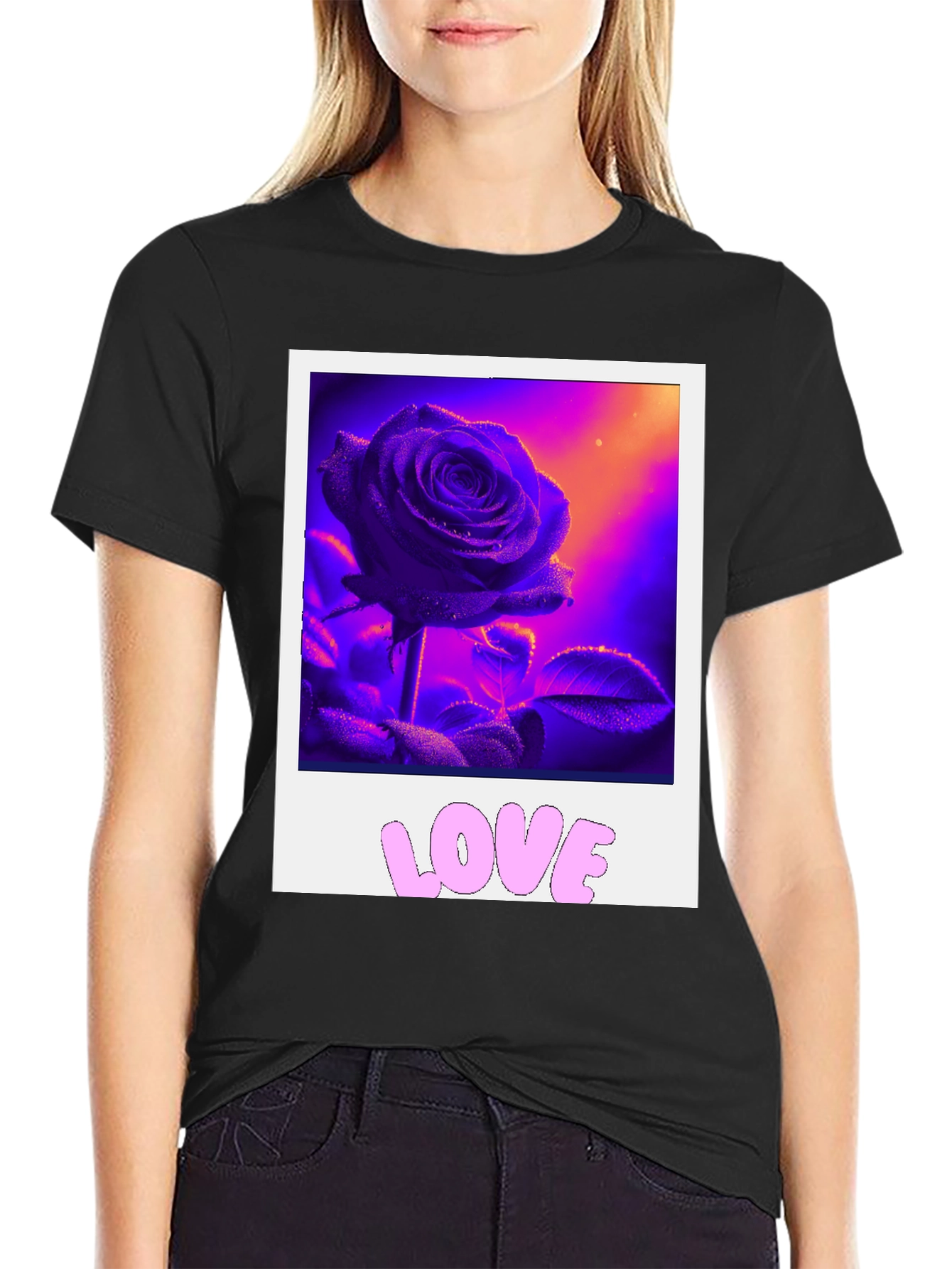 Rose Love Graphic Tee - Trendy Style