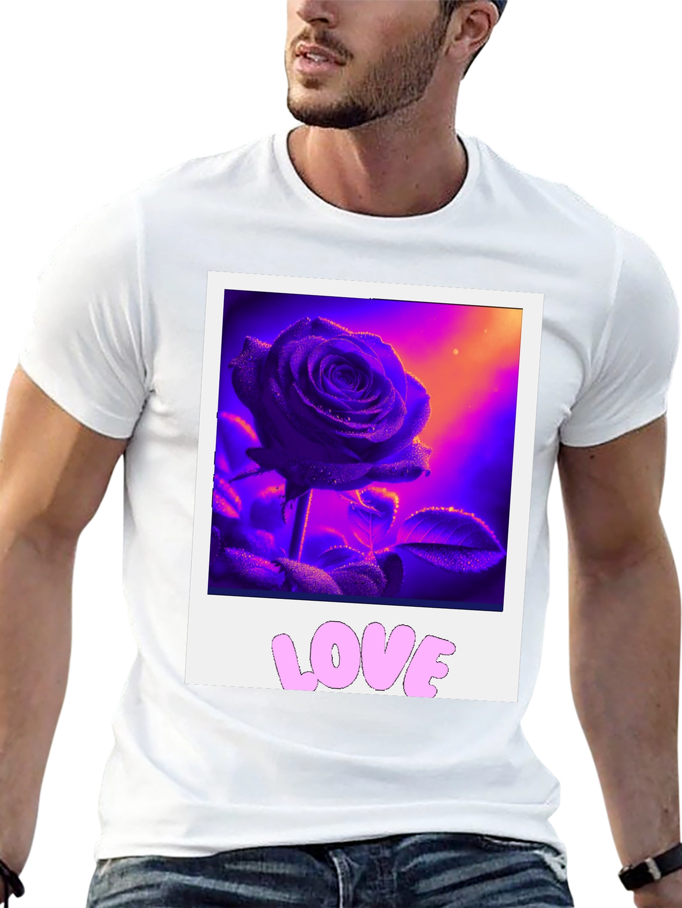 Rose Love Graphic Tee - Trendy Style