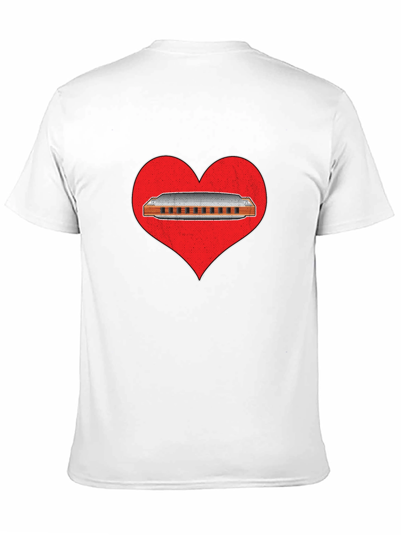 Harmonica Heart T-Shirt - Music Lover Tee