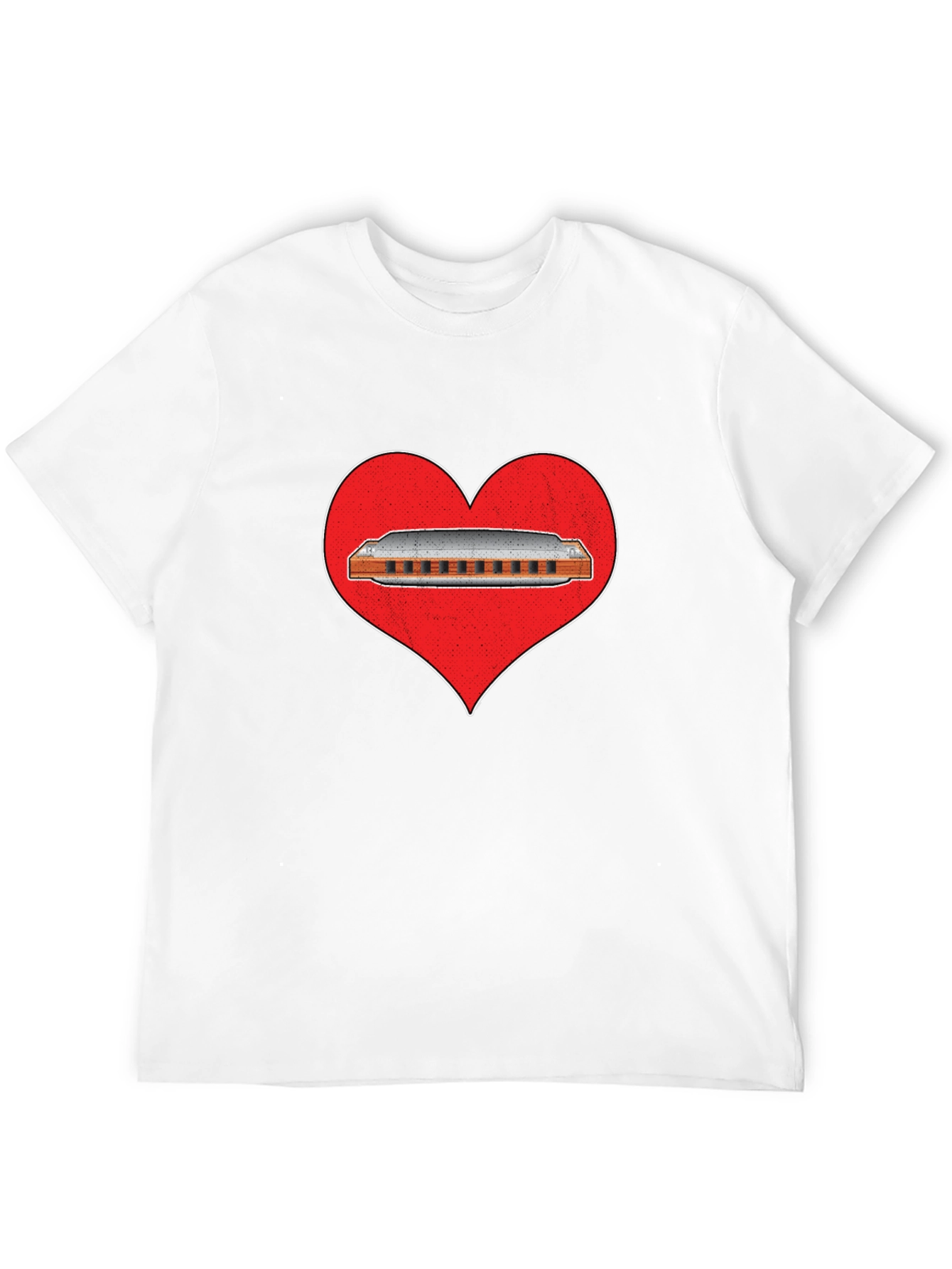 Harmonica Heart T-Shirt - Music Lover Tee