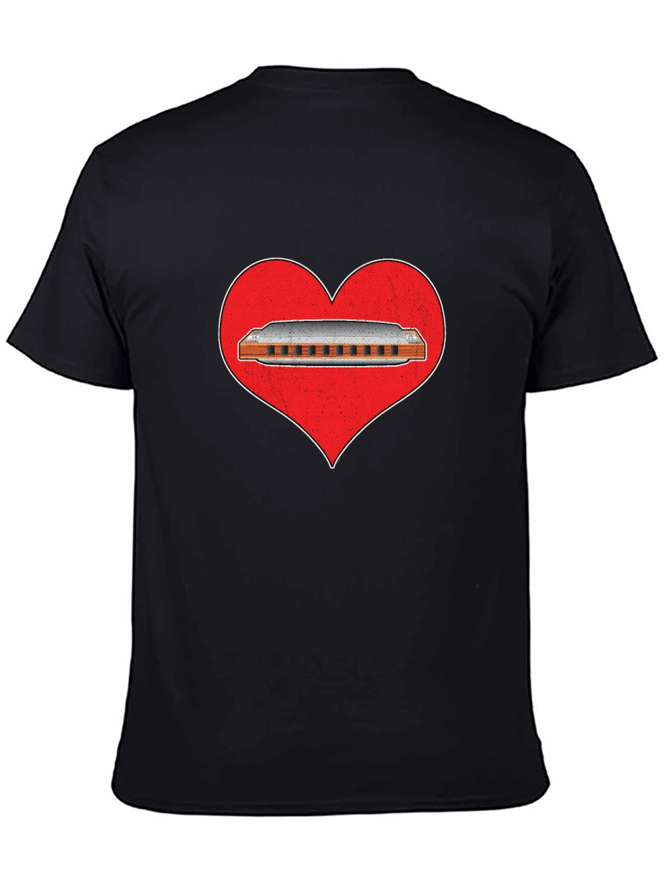 Harmonica Heart T-Shirt - Music Lover Tee