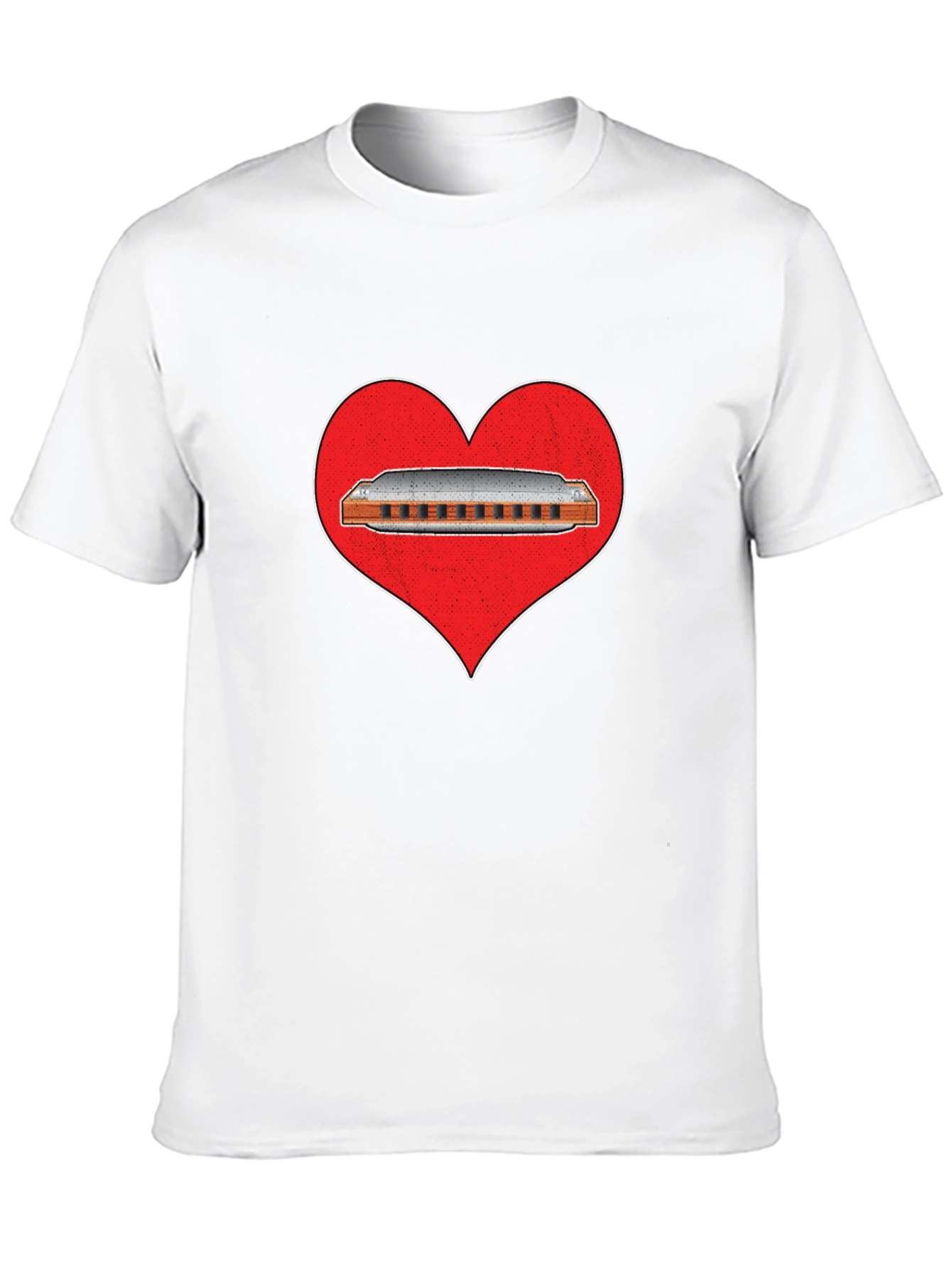 Harmonica Heart T-Shirt - Music Lover Tee