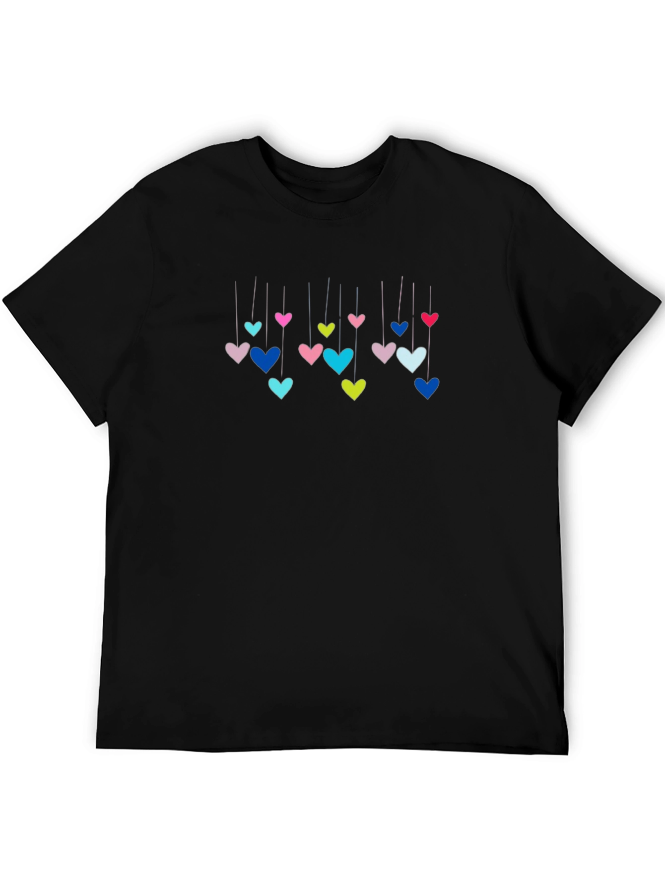 Hanging Hearts Graphic T-Shirt - Black