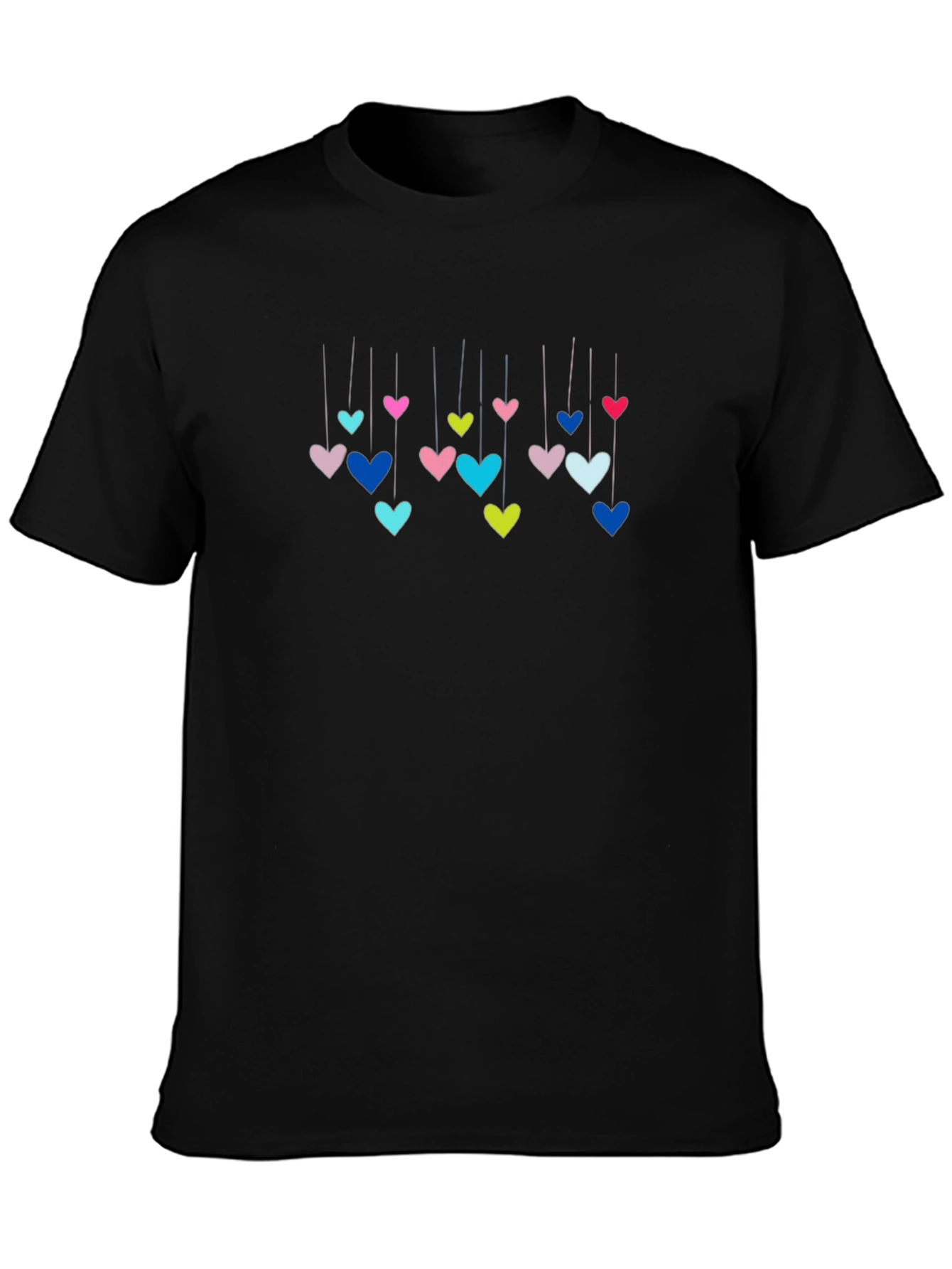 Hanging Hearts Graphic T-Shirt - Black