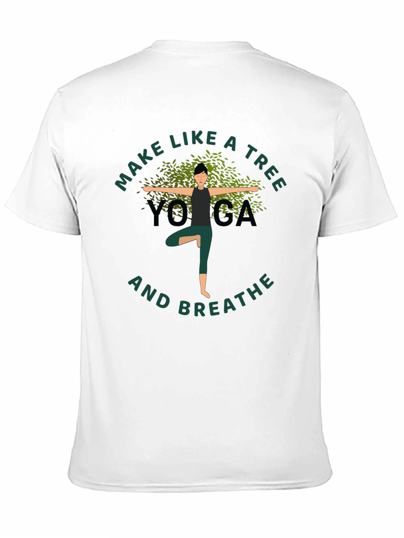 Yoga Tree Pose Graphic T-Shirt - Black