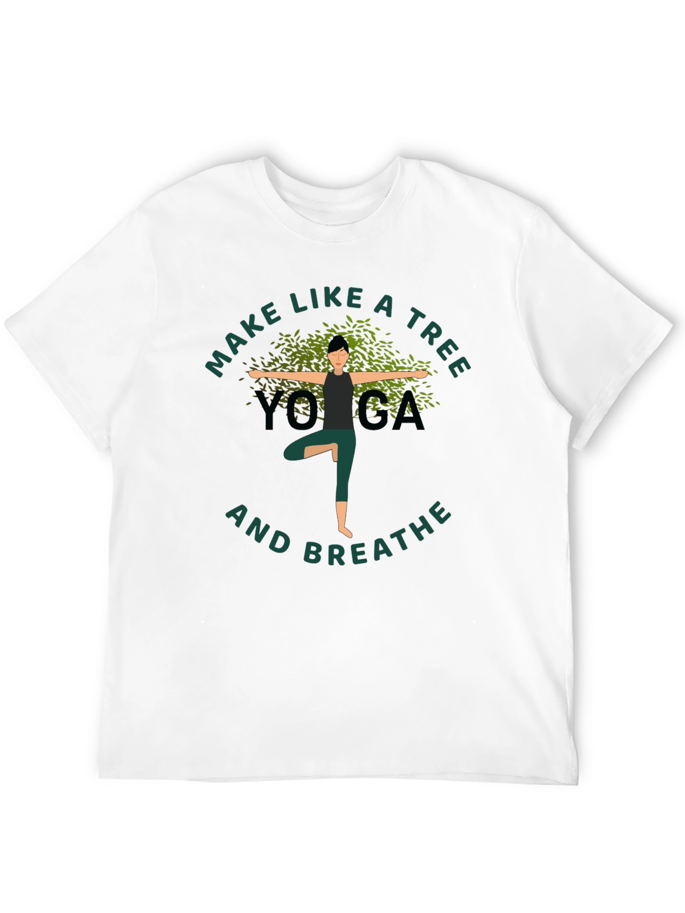 Yoga Tree Pose Graphic T-Shirt - Black