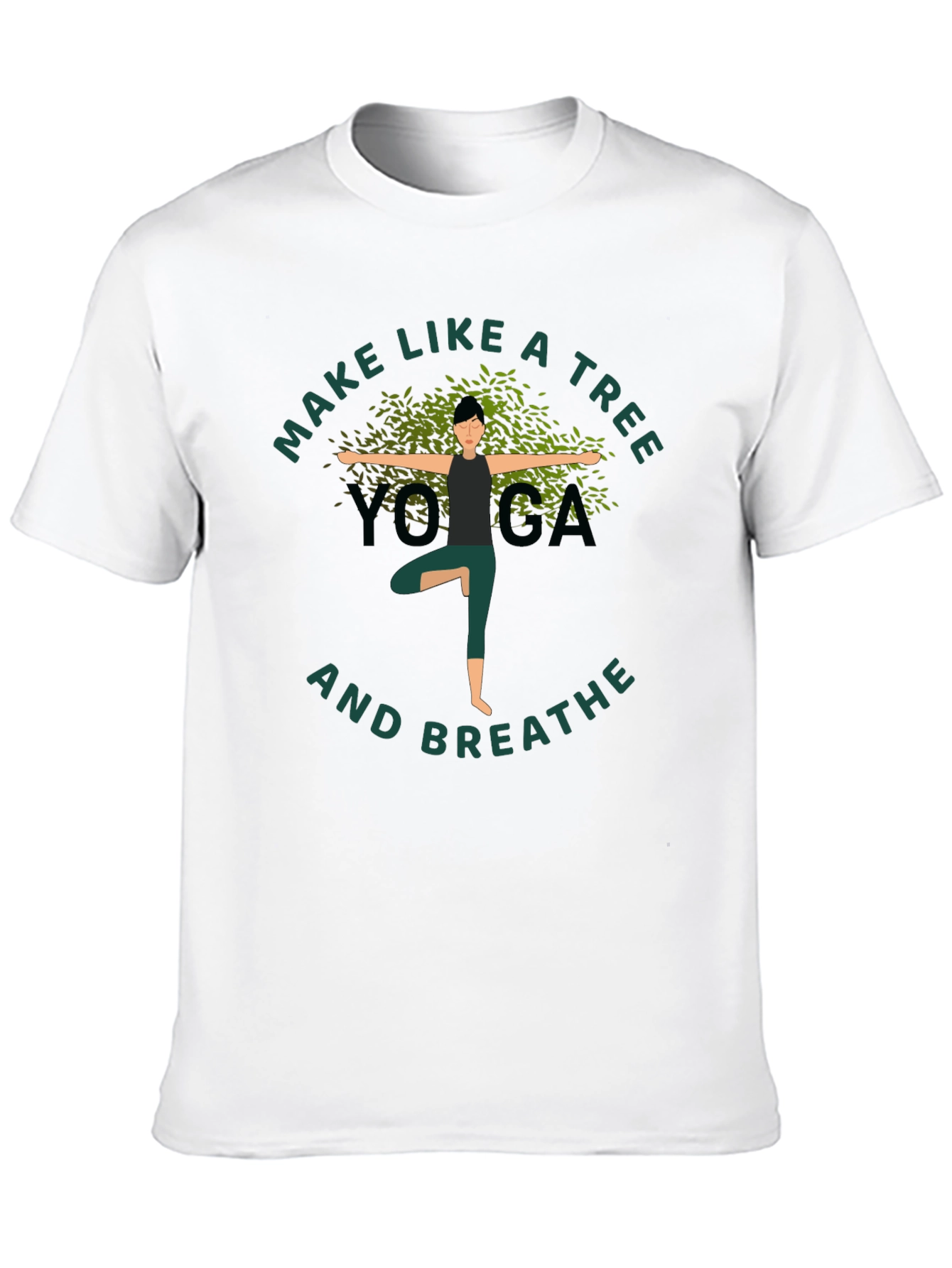 Yoga Tree Pose Graphic T-Shirt - Black