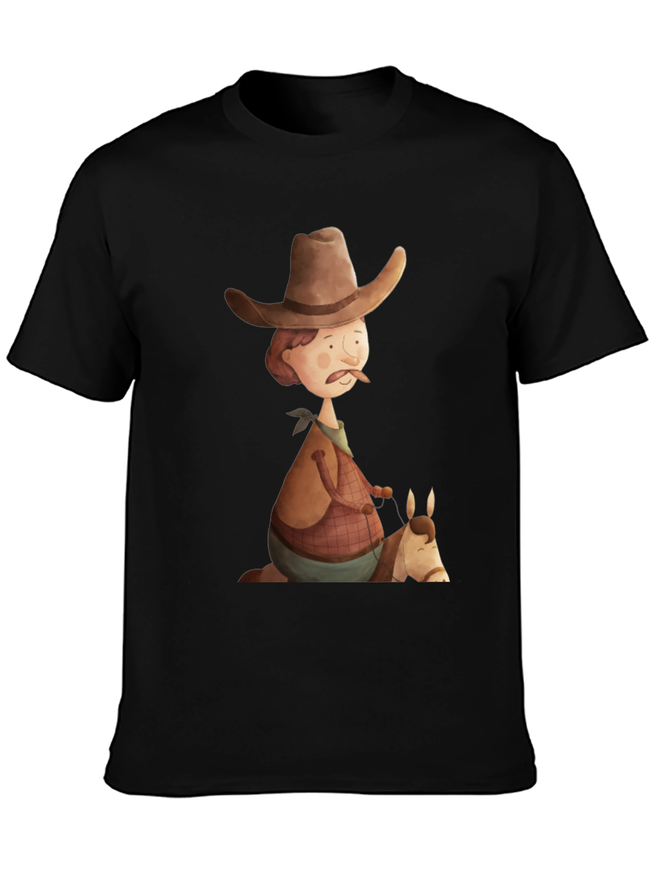 Cartoon Cowboy Graphic Tee - Unique Design!