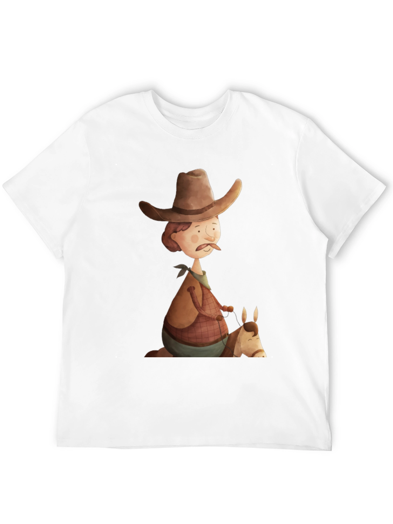 Cartoon Cowboy Graphic Tee - Unique Design!