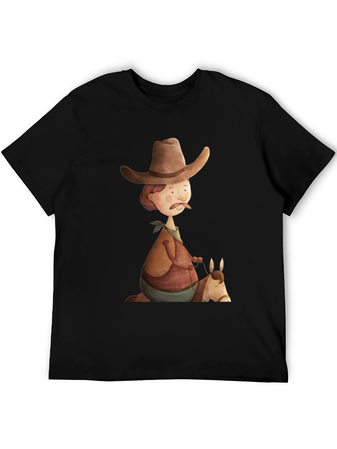 Cartoon Cowboy Graphic Tee - Unique Design!