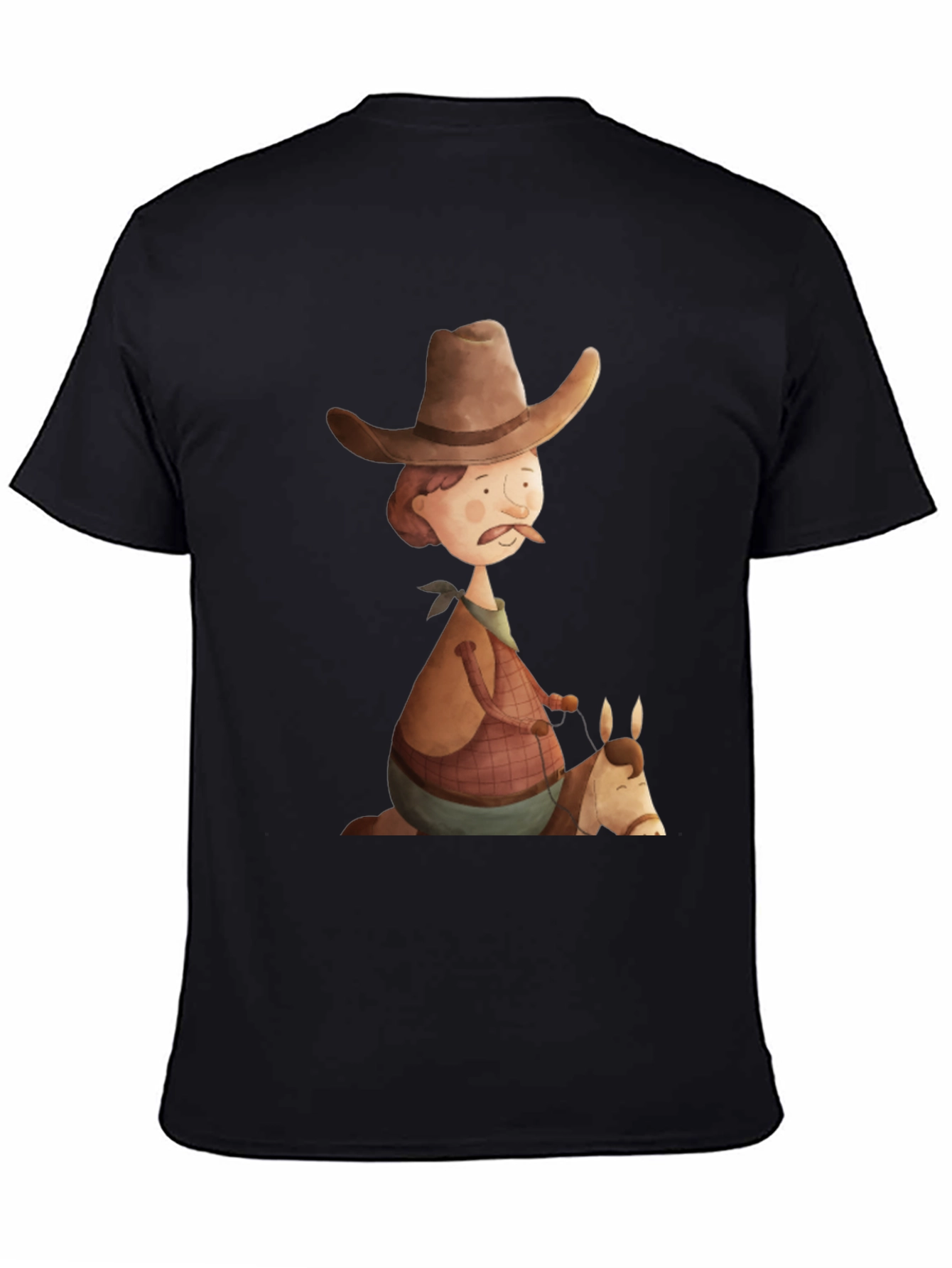 Cartoon Cowboy Graphic Tee - Unique Design!