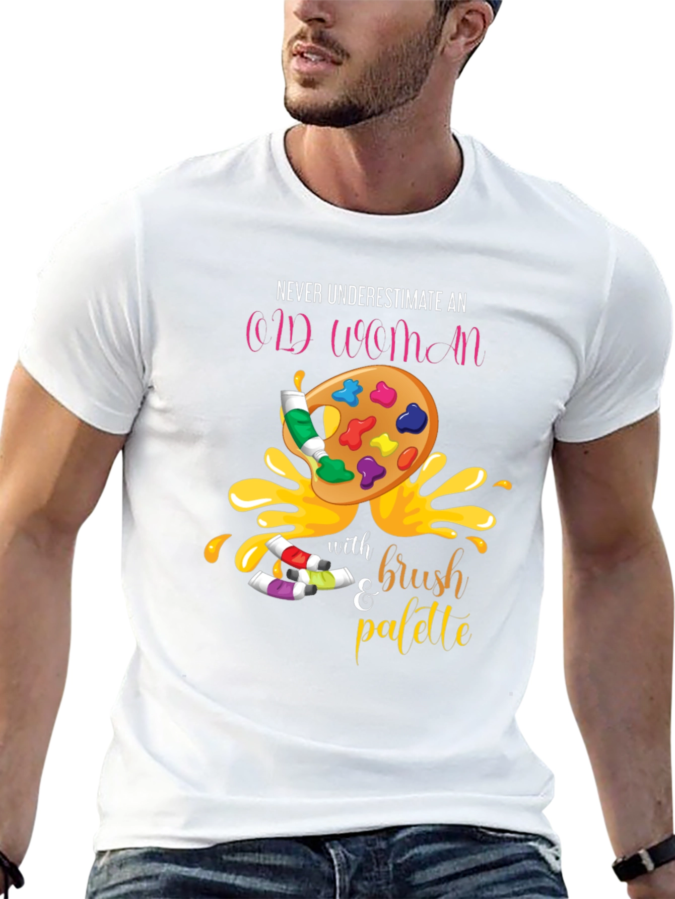 Never Underestimate An Old Woman T-Shirt Artist Palette