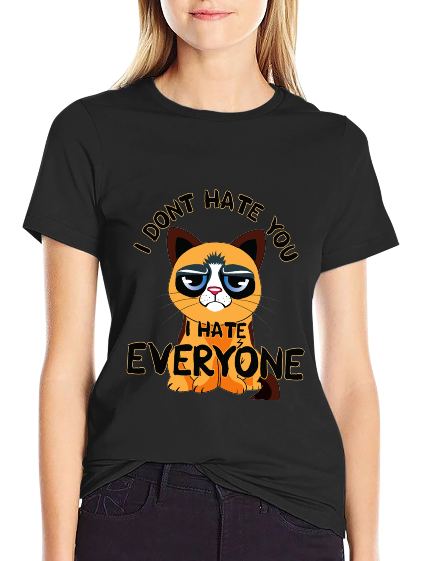Grumpy Cat I Hate Everyone Graphic T-Shirt
