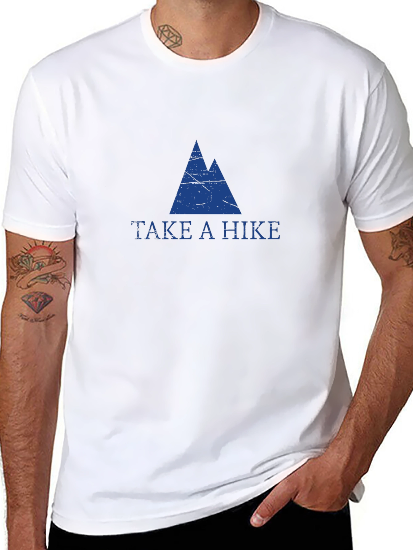 Mens Black Take a Hike Graphic T-Shirt