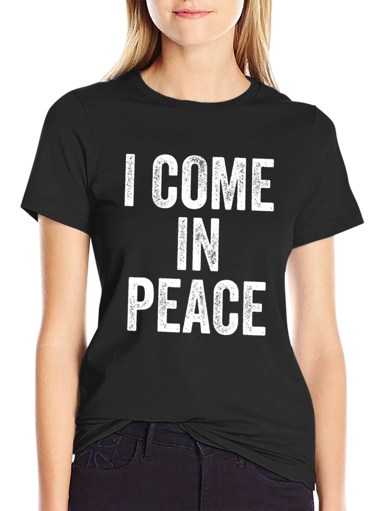 I Come in Peace Graphic Tee - Black
