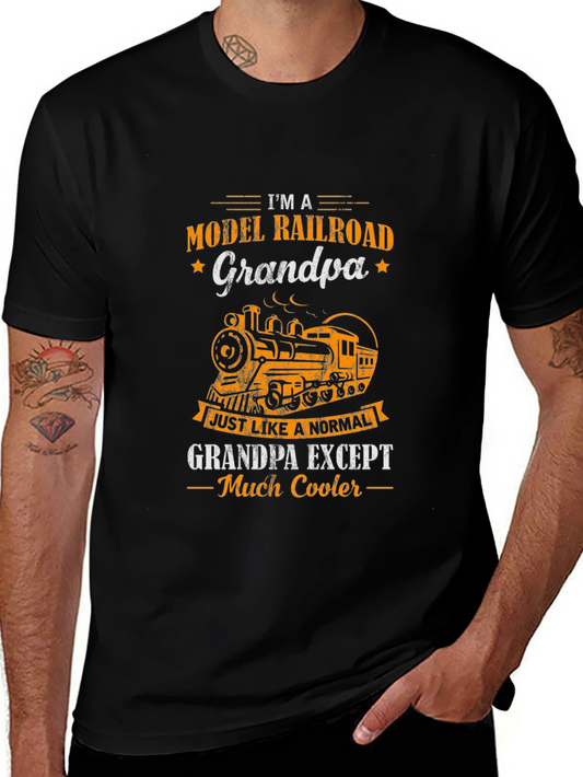 Model Railroad Grandpa T-Shirt - Cool Train Tee