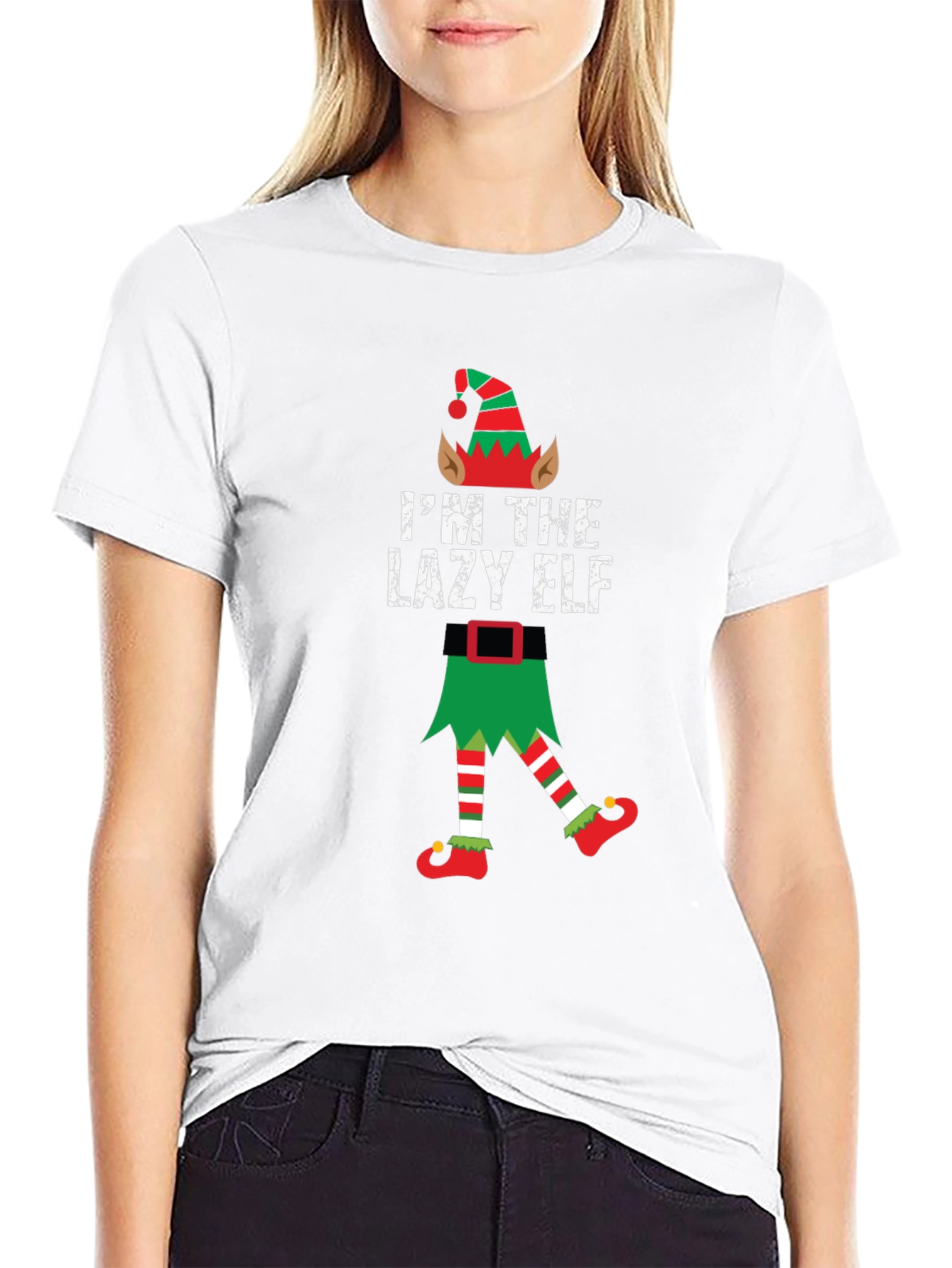 Lazy Elf Christmas T-Shirt Funny Holiday Tee
