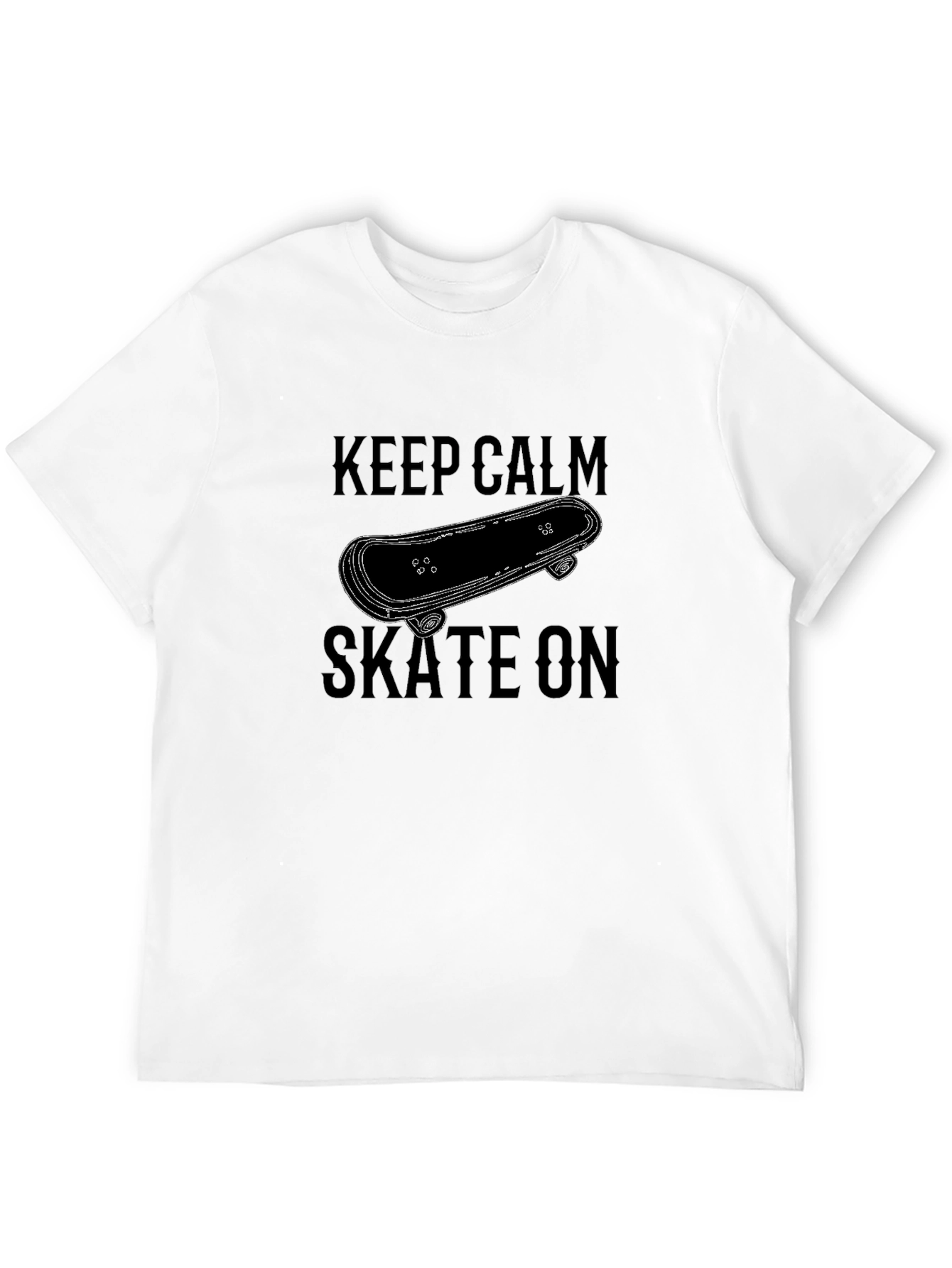 Keep Calm & Skate On Graphic T-Shirt - Black