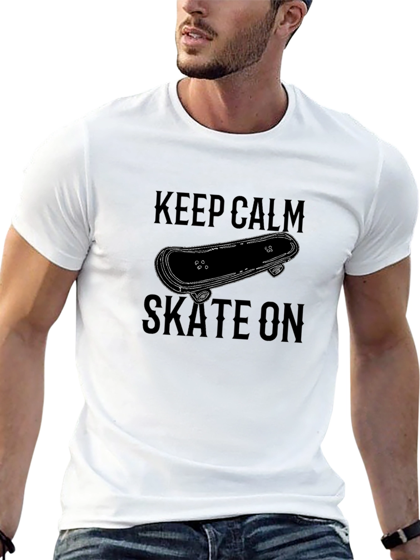 Keep Calm & Skate On Graphic T-Shirt - Black