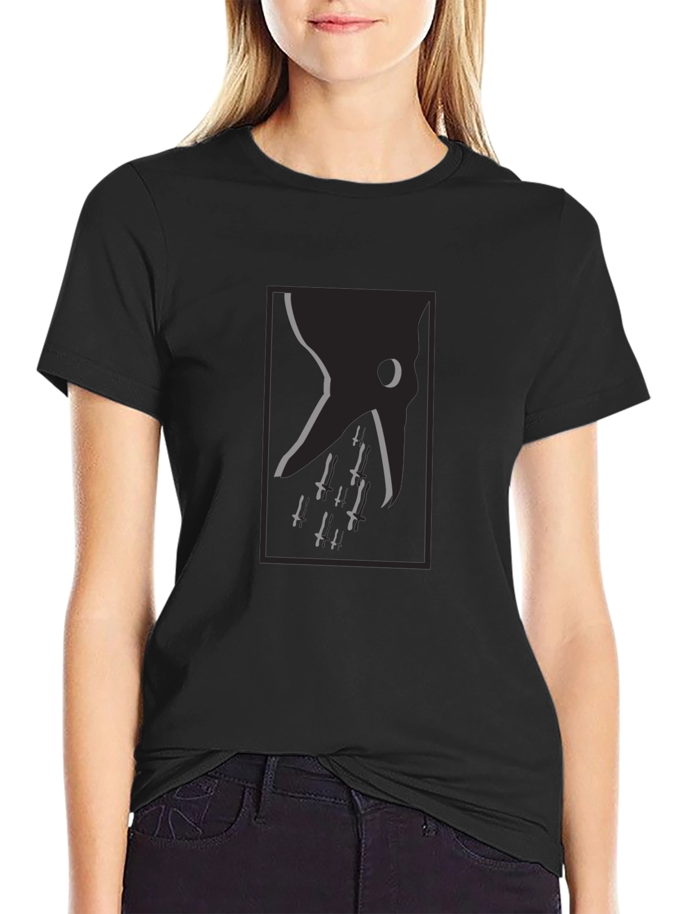 Grim Reaper Dagger Tee - Dark Aesthetic T-Shirt
