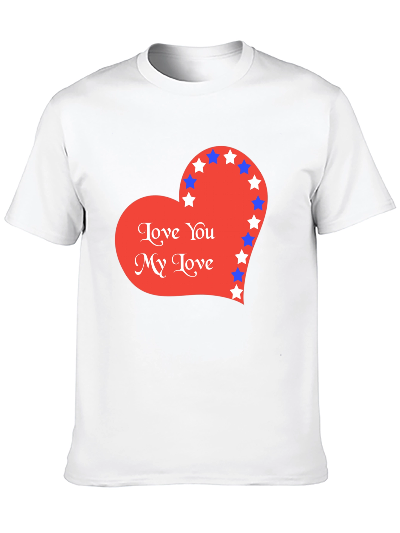 Love You T-Shirt with Star Heart Graphic