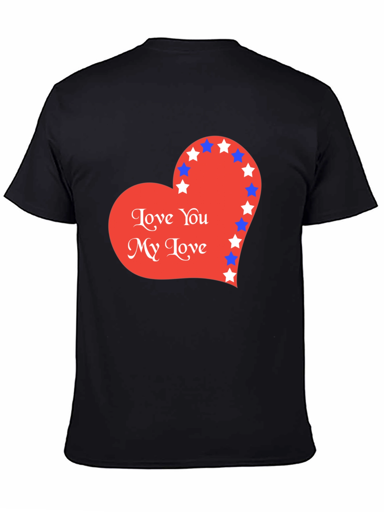 Love You T-Shirt with Star Heart Graphic