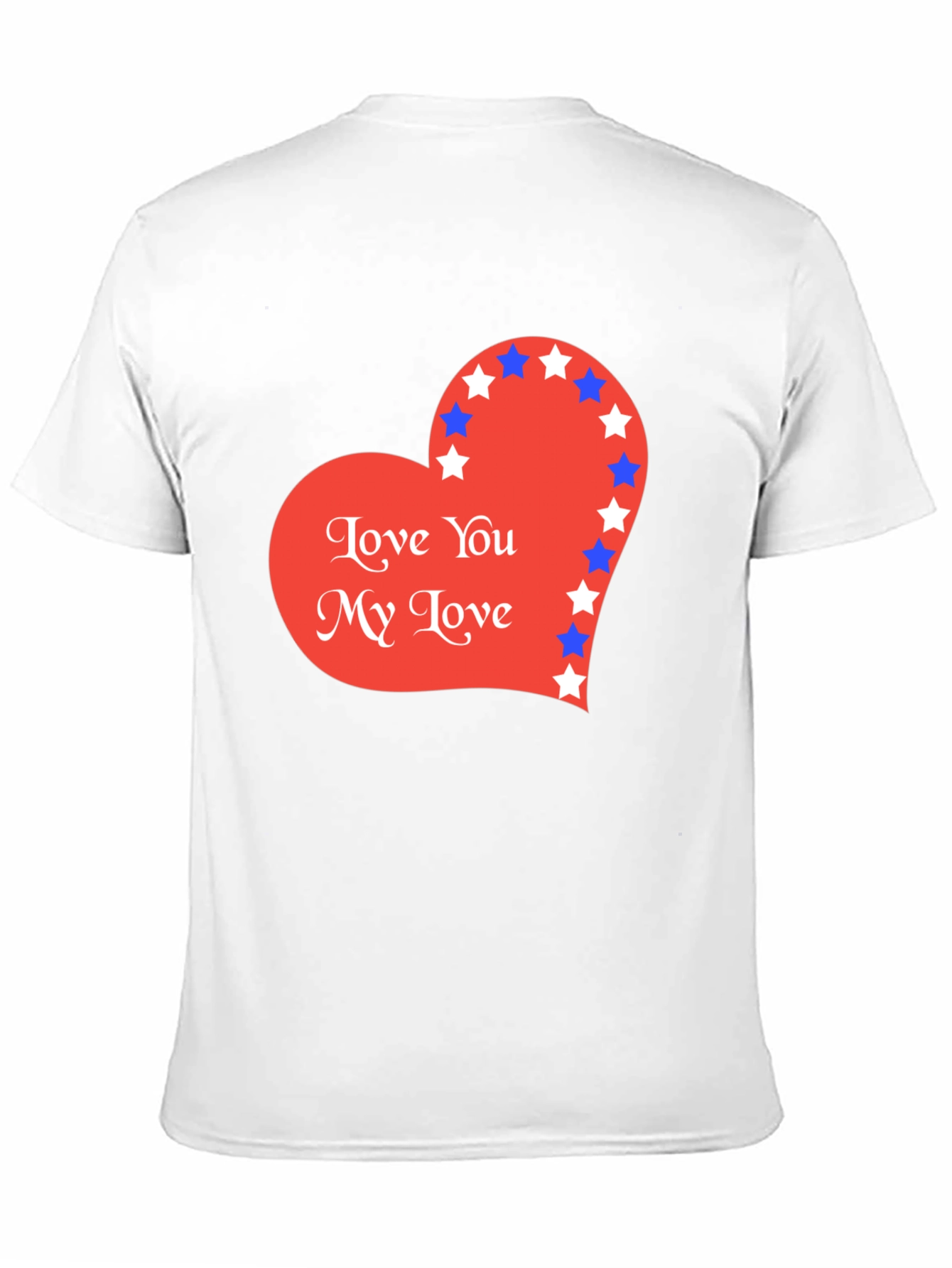 Love You T-Shirt with Star Heart Graphic