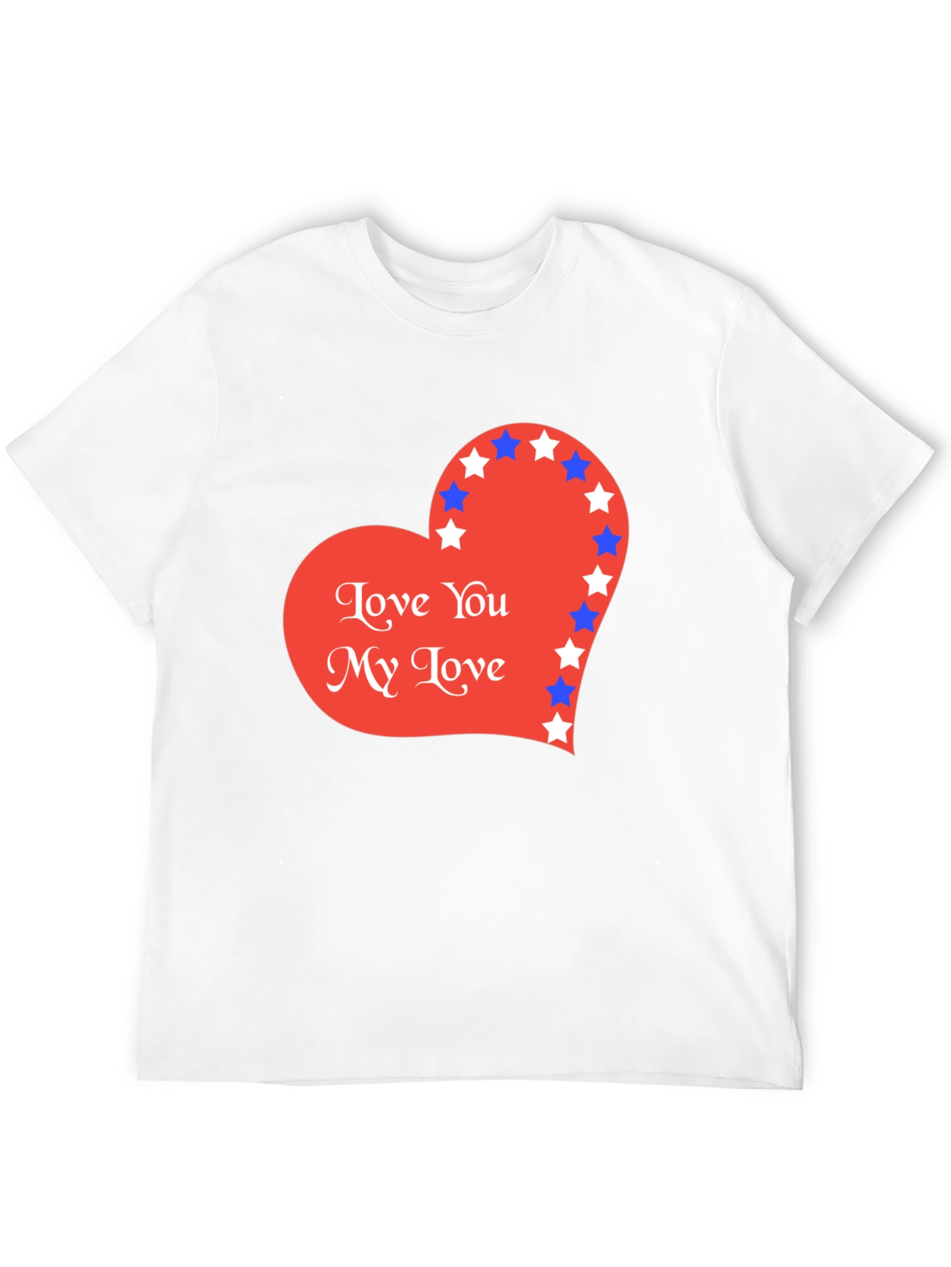Love You T-Shirt with Star Heart Graphic