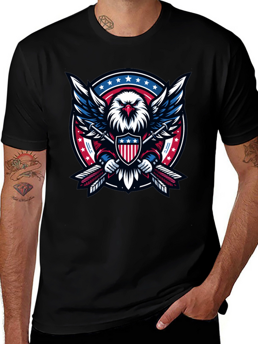 Patriotic Eagle Shield Graphic Tee - USA Pride