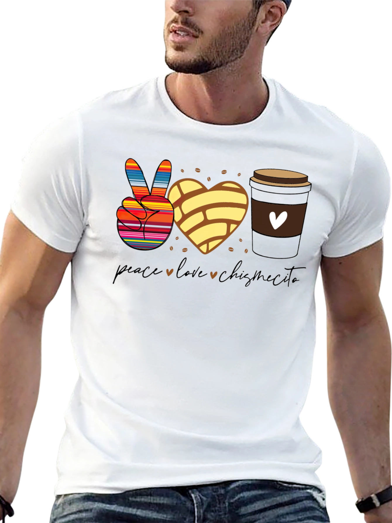 Peace Love Chismecito Shirt - Concha & Coffee