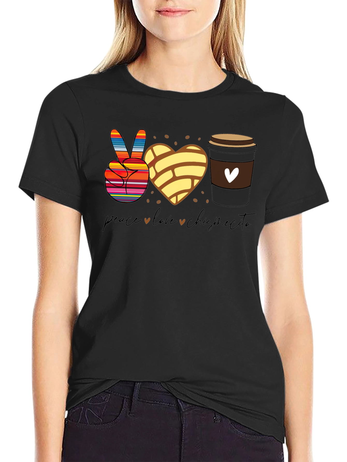 Peace Love Chismecito Shirt - Concha & Coffee