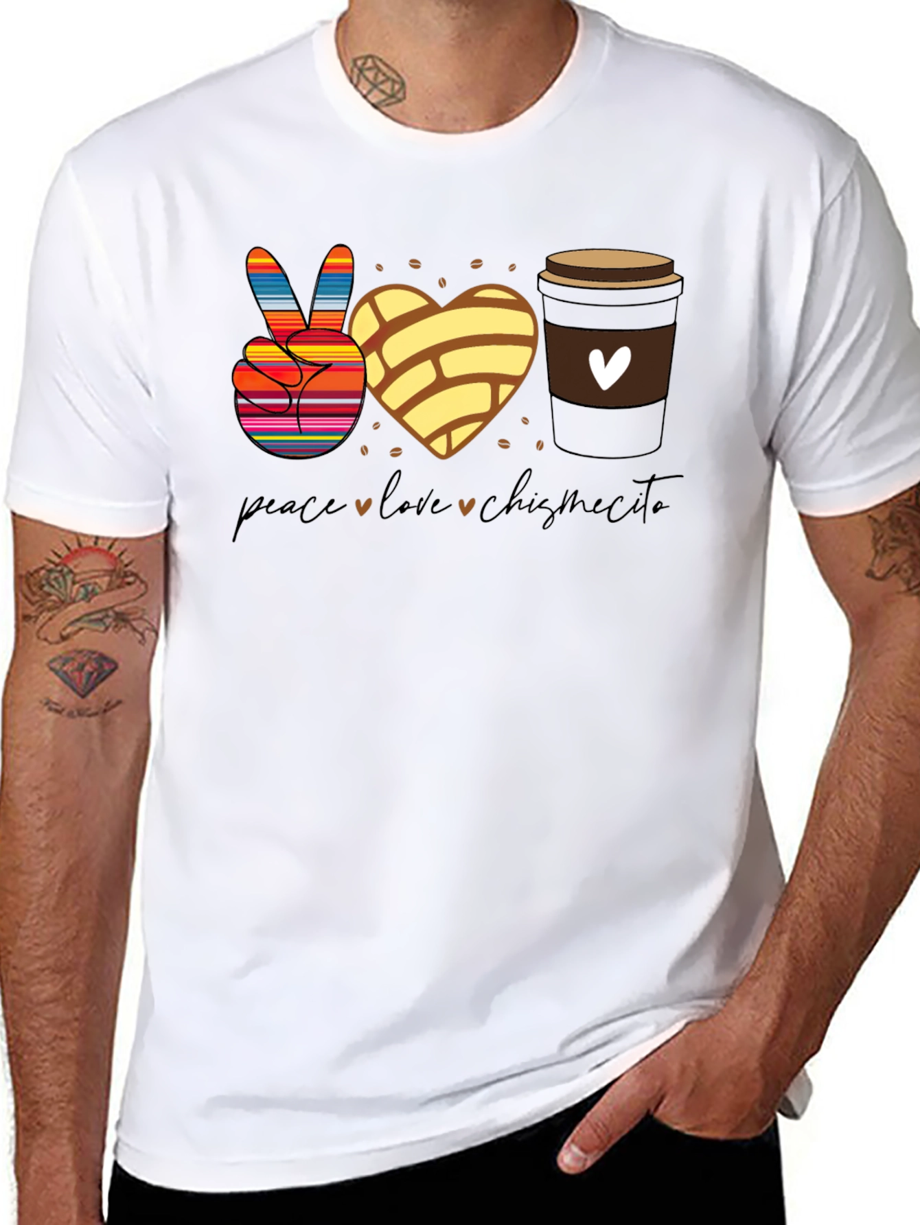 Peace Love Chismecito Shirt - Concha & Coffee