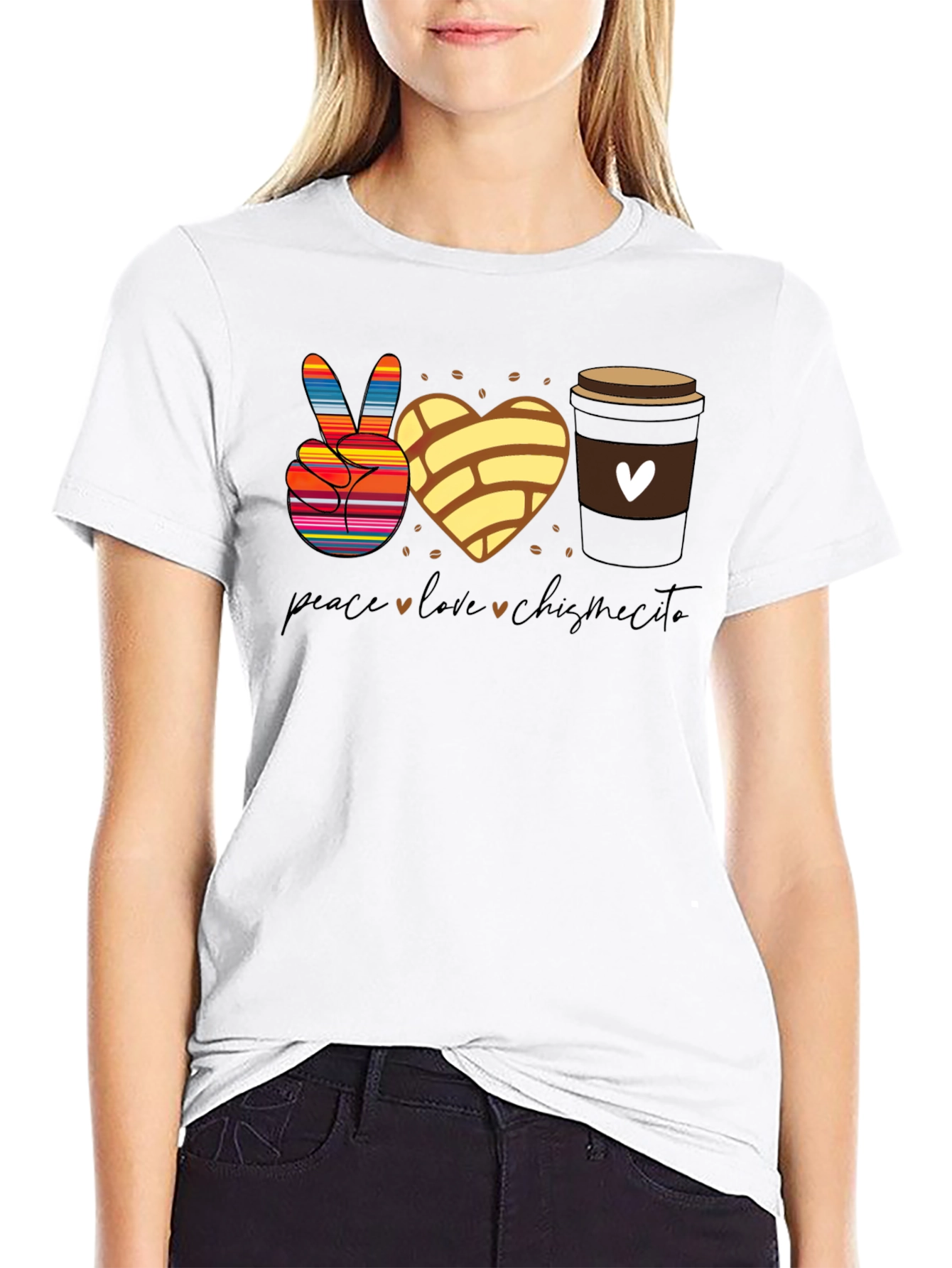 Peace Love Chismecito Shirt - Concha & Coffee