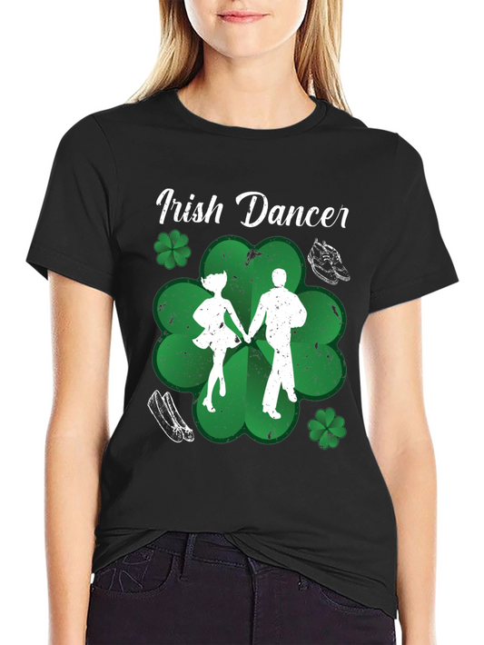 Irish Dancer T-Shirt St. Patricks Day Black Cotton