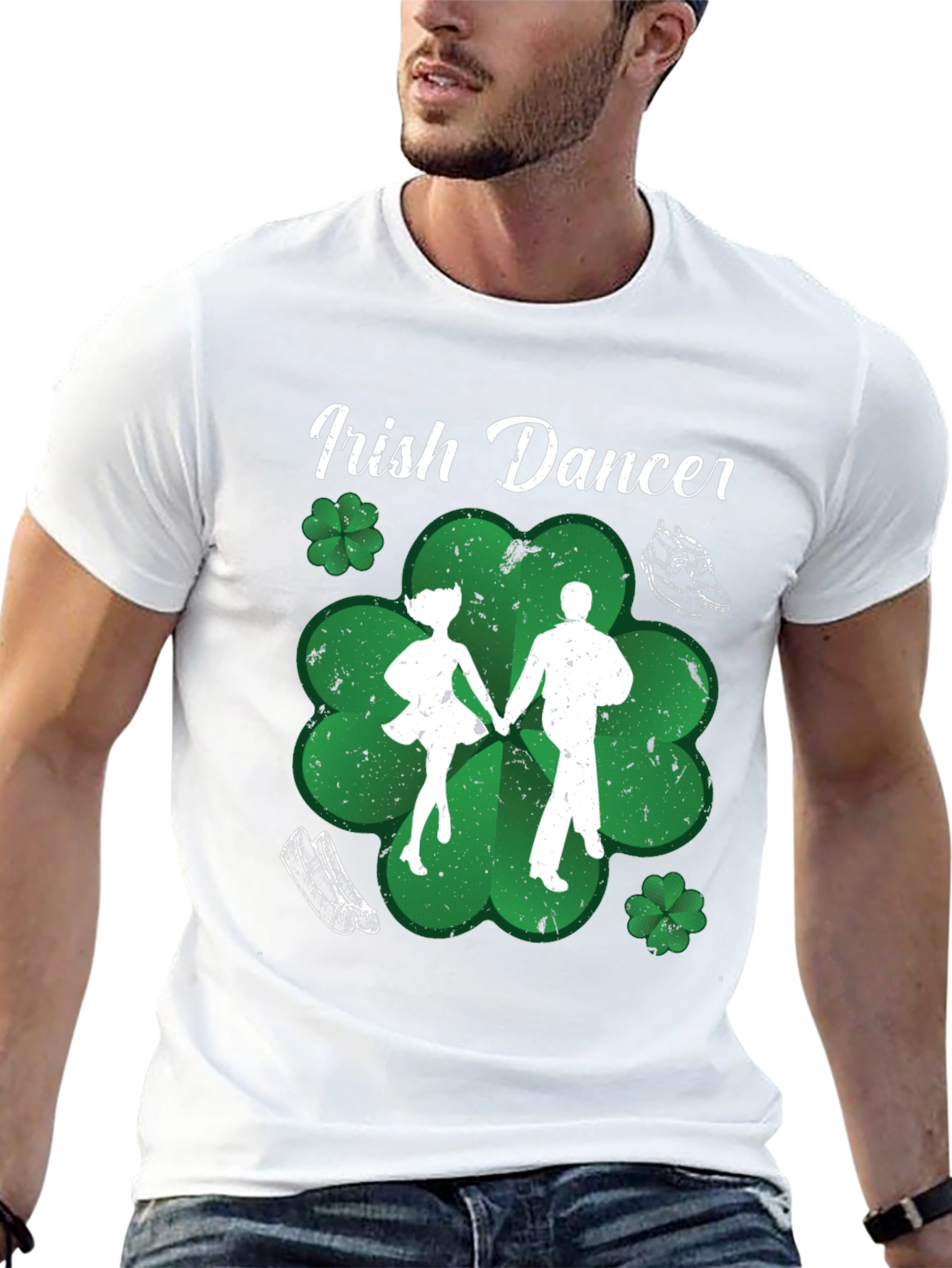 Irish Dancer T-Shirt St. Patricks Day Black Cotton