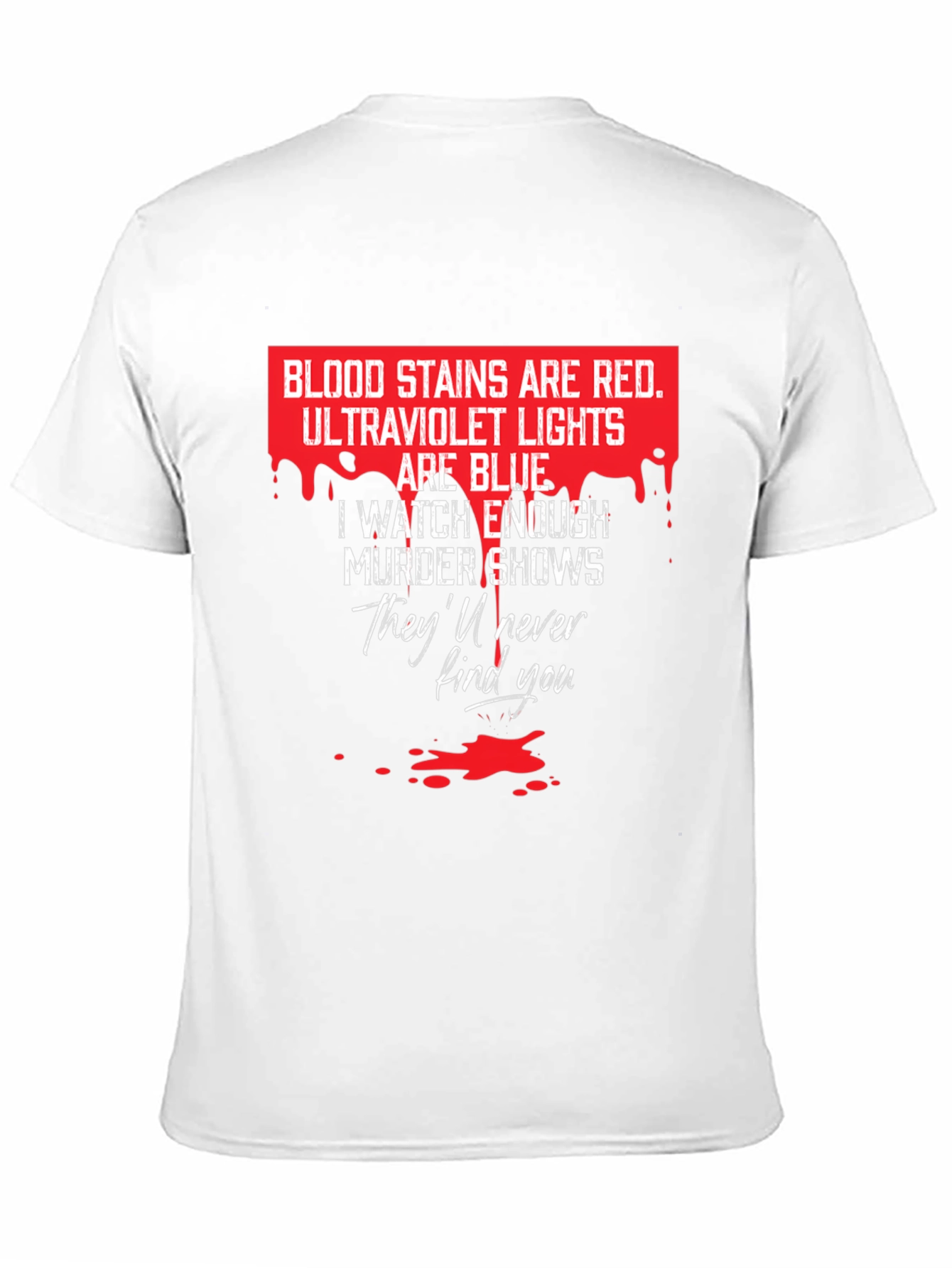 Murder Shows Graphic Tee - Red and Blue T-Shirt