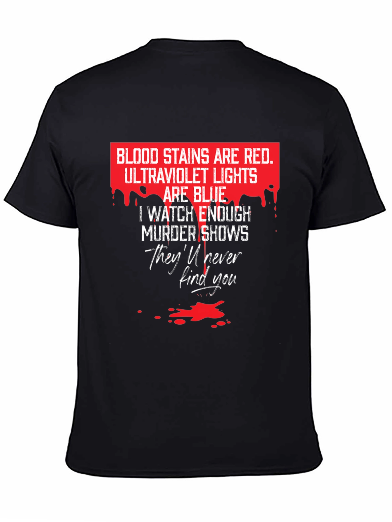 Murder Shows Graphic Tee - Red and Blue T-Shirt